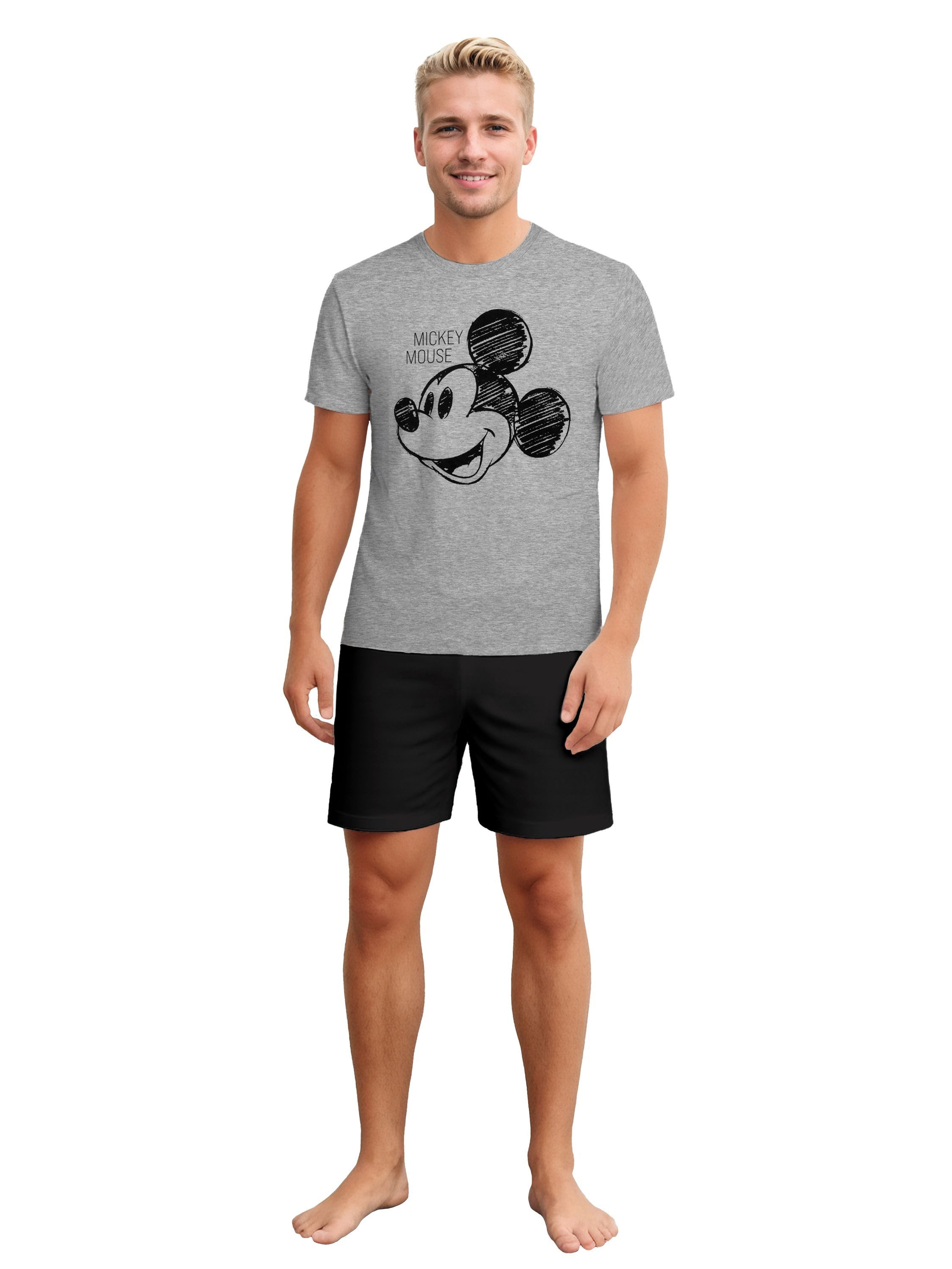 United Labels® Schlafanzug Disney Mickey Mouse Schlafanzug Pyjama Set Kurzarm Shorts Hose