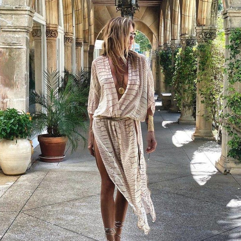 RWEUOQ Blusenkleid Sonnenschutz, Lange Strandjacke mit günstig online kaufen