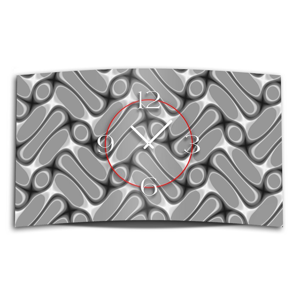 Wanduhren (Einzigartige Muster grau 4mm Wanduhr 3D-Optik Wanduhr Designer modernes leise aus Alu-Dibond) Design dixtime Abstrakt