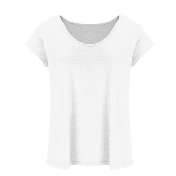 Opspring Blusentop Bluse Damen Elegant Ärmellose T-Shirt Casual T Shirt Weiß Oberteile