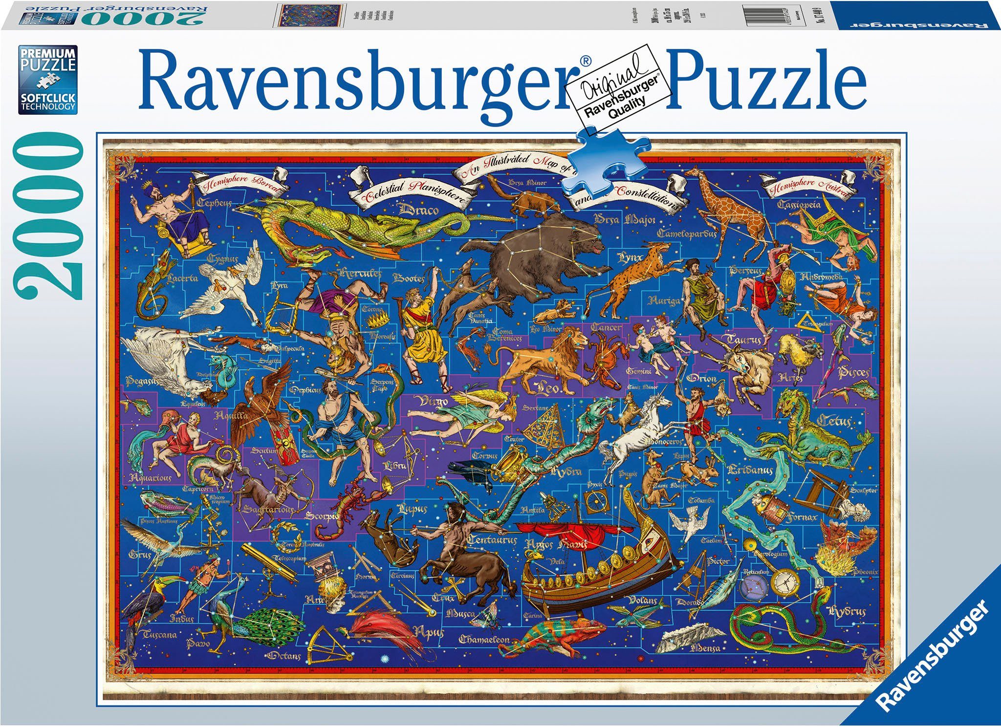 Ravensburger Puzzle Sternbilder, 2000 Puzzleteile, Made in Germany; FSC® - schützt Wald - weltweit