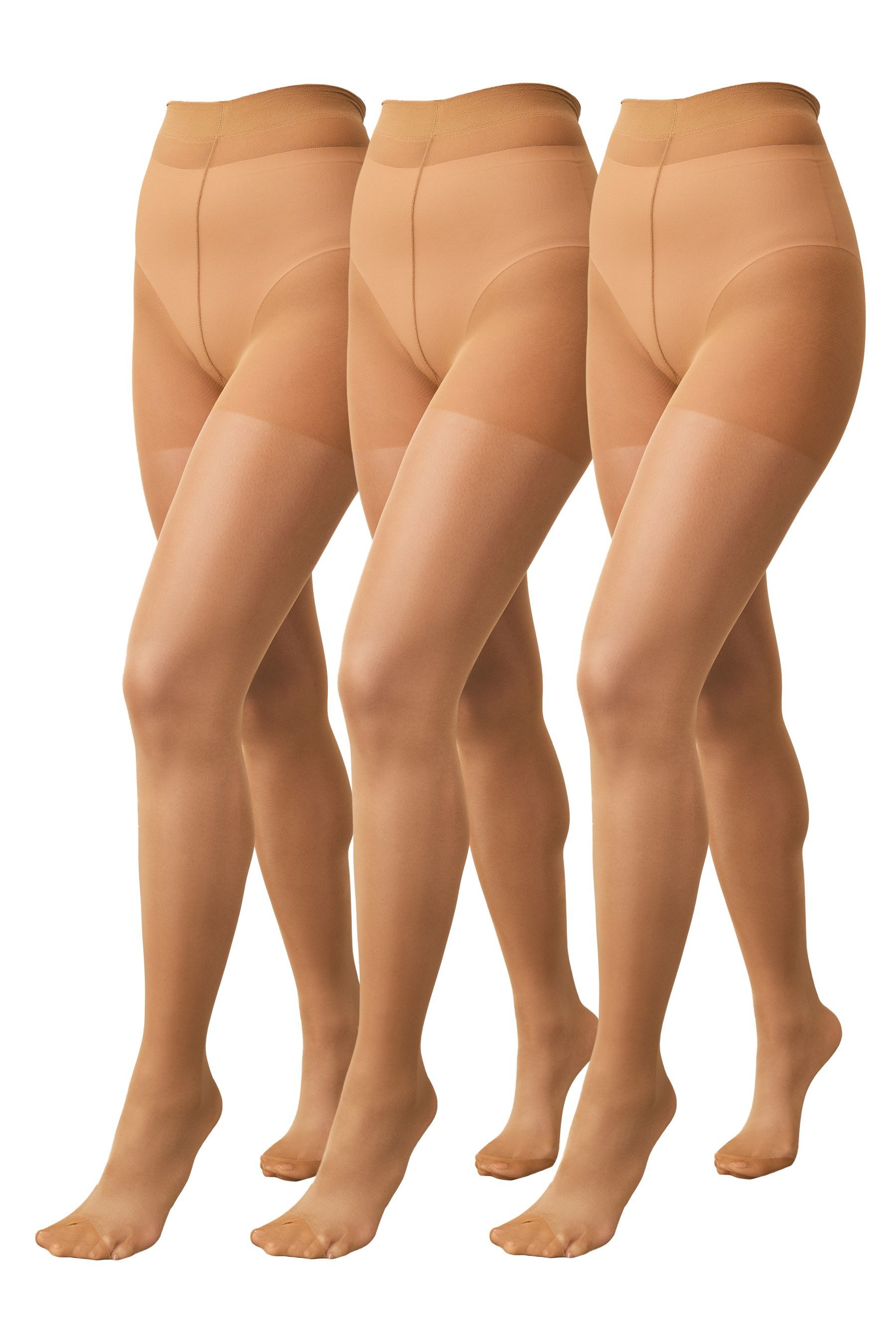 Next Feinstrumpfhose 3 x Glänzende Strumpfhosen 20 Den, transparent (1 St)