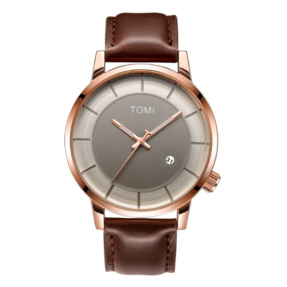 Quarzuhr TOMI Herrenuhr – Minimalistisches Design, 6 Farben, Kalender,Quarz