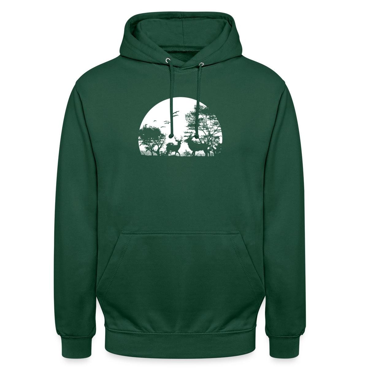 Spreadshirt Hoodie Waldtiere Im Mondschein, Jäger Unisex Hoodie (1-tlg)
