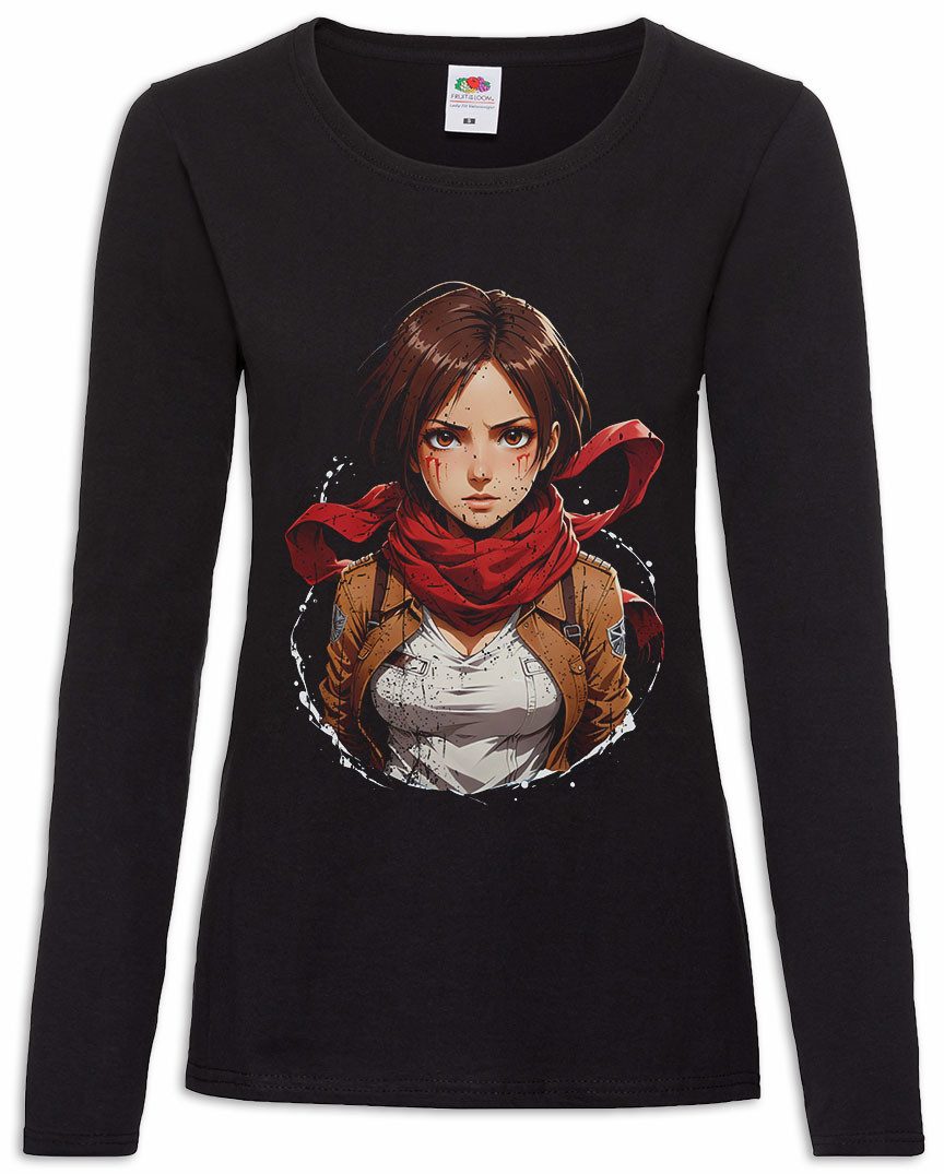 Langarmshirt Mikasa I Damen Langarmshirt Eren On Anime Yeager Titan Jaeger Attack