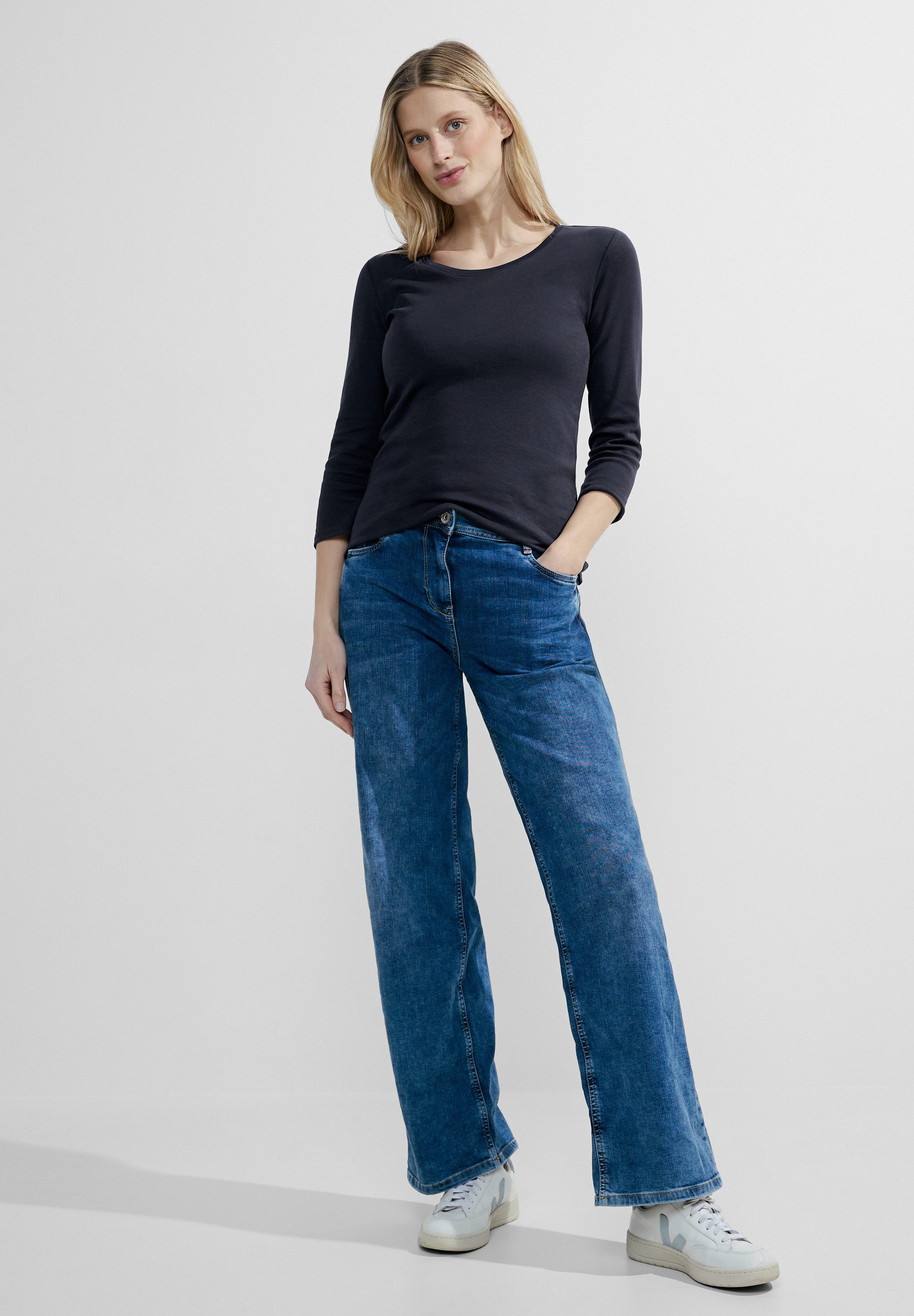 CECIL 3/4-Arm-Shirt aus reiner Baumwolle