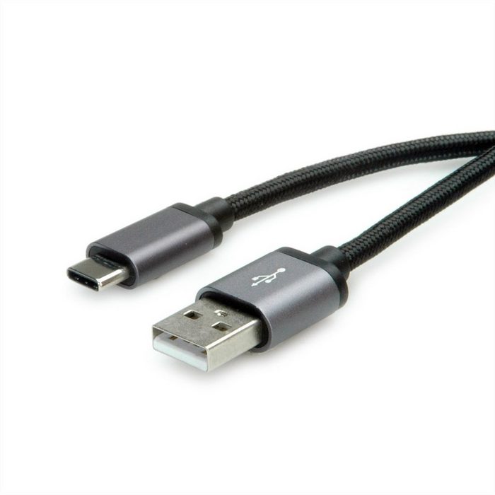 ROLINE USB 2.0 Kabel Typ C - Typ A ST/ST USB-Kabel USB Typ C (USB-C) Männlich (Stecker) USB 2.0 Typ A Männlich (Stecker) (80.0 cm)