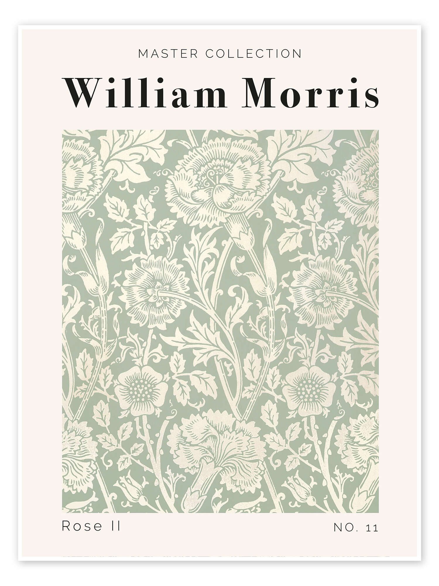 Posterlounge Wandbild Rose II No. 11, William Morris, erhältlich als Poster, Leinwandbild, Wandsticker oder Acrylglasbild