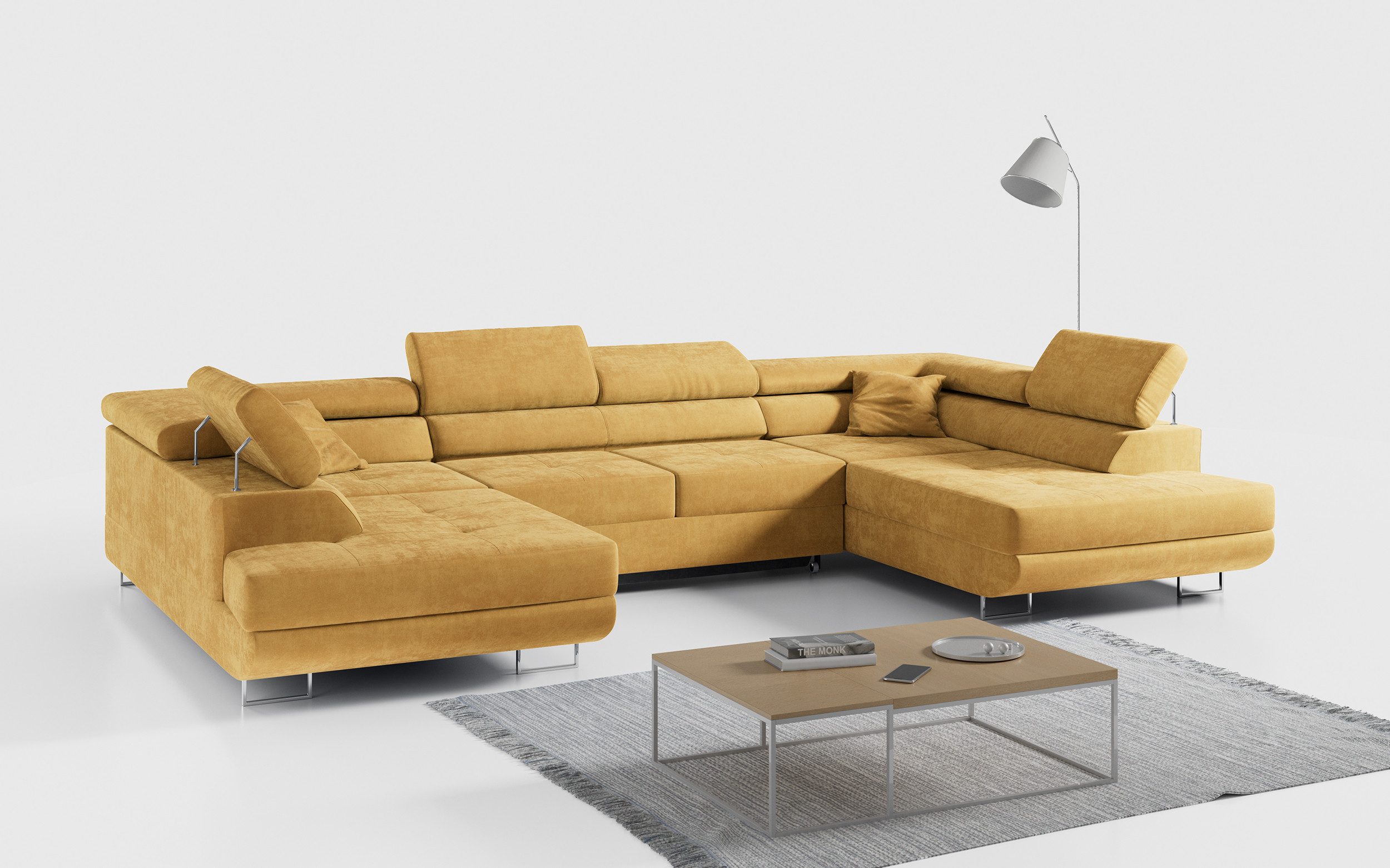 MKS MÖBEL Ecksofa GUSTAW U, Set, Wohnzimmer - Wohnlandschaft, U-Form Couch mit Schlaffunktion