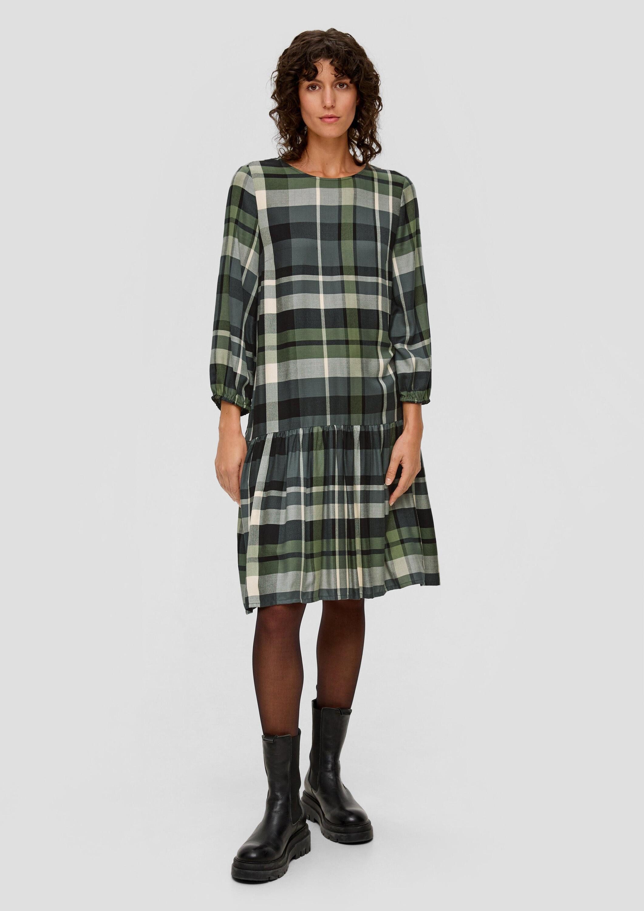 s.Oliver Minikleid Kleid Kariertes Minikleid aus Viskosemix