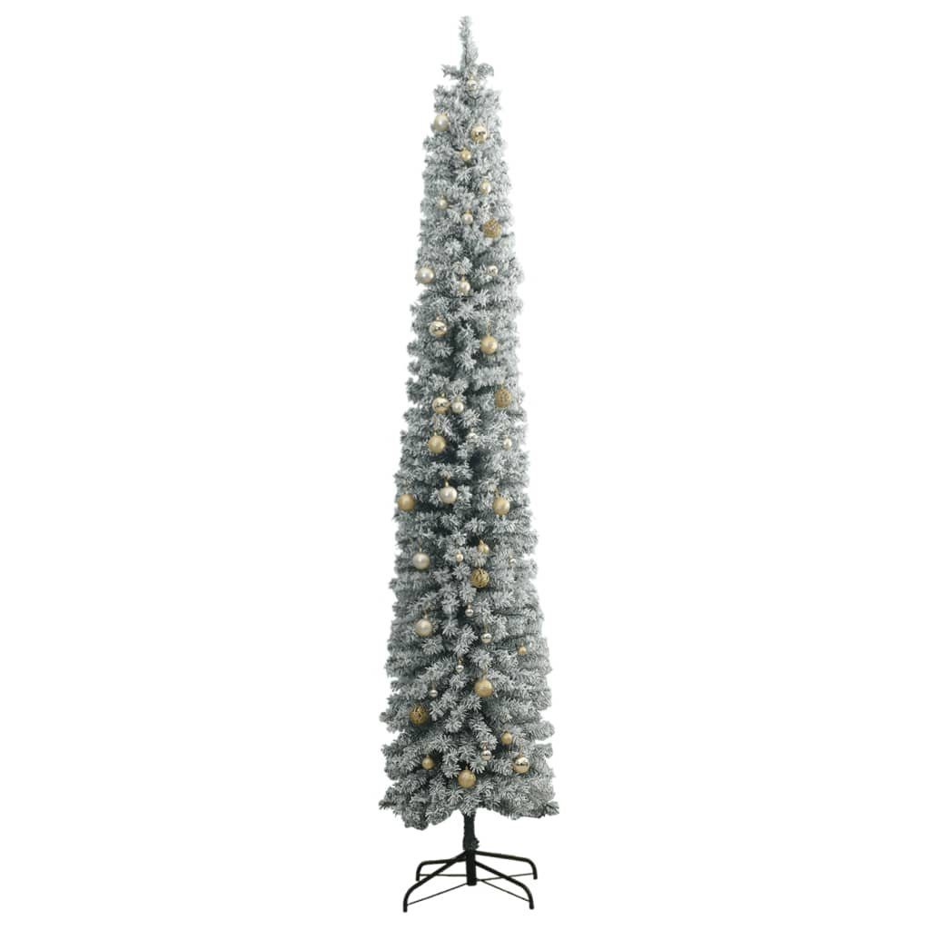 LEDs 270 mit Schlank Schnee Weihnachtsbaum Künstlicher Kugeln vidaXL 300 Weihnachtsbaum cm
