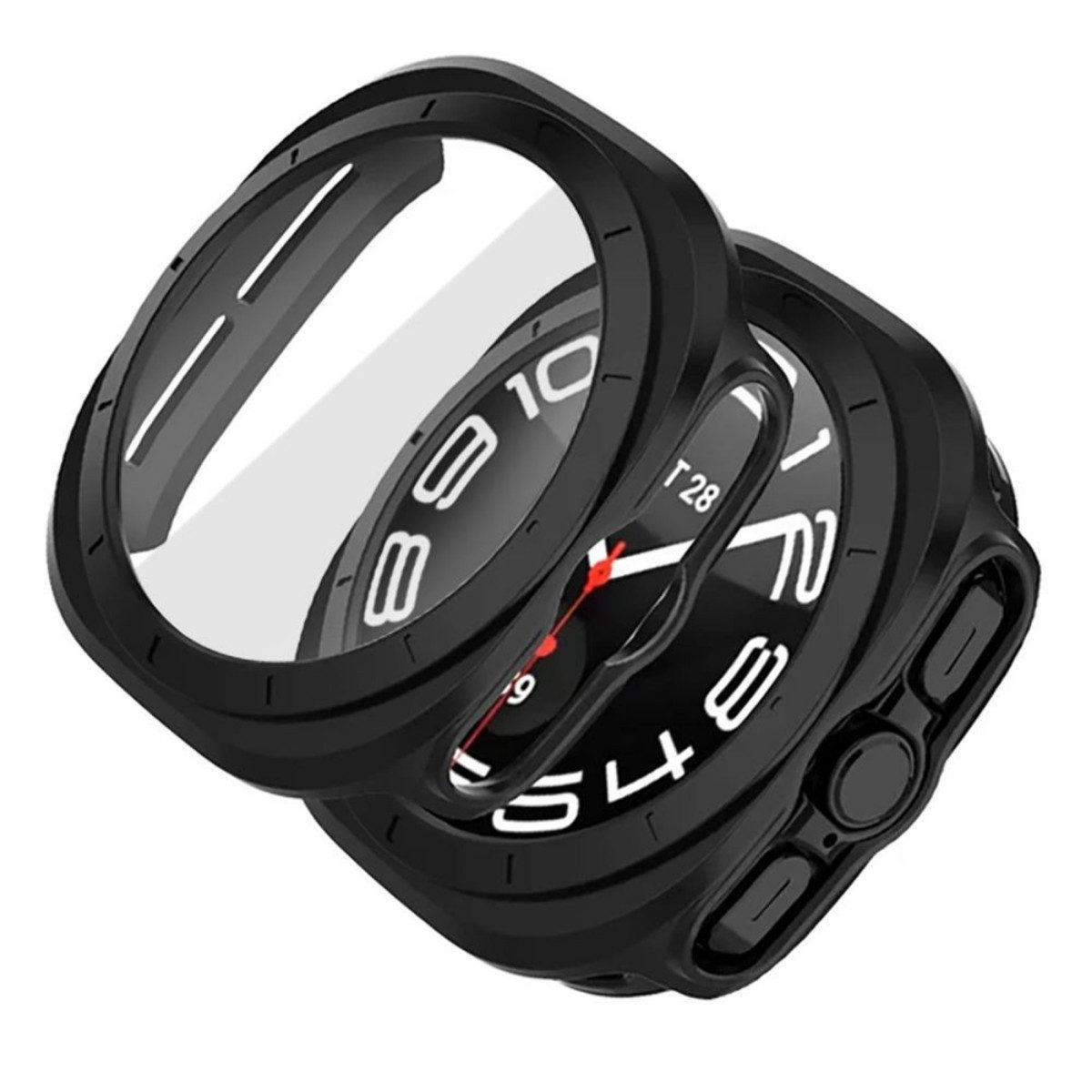 TECH PROTECT Smartwatch-Hülle Defense360 mit Samsung Galaxy Watch Ultra (47 mm) Schwarz 47, Zuverlässiger Rundumschutz für sportliche und Outdoor Nutzung