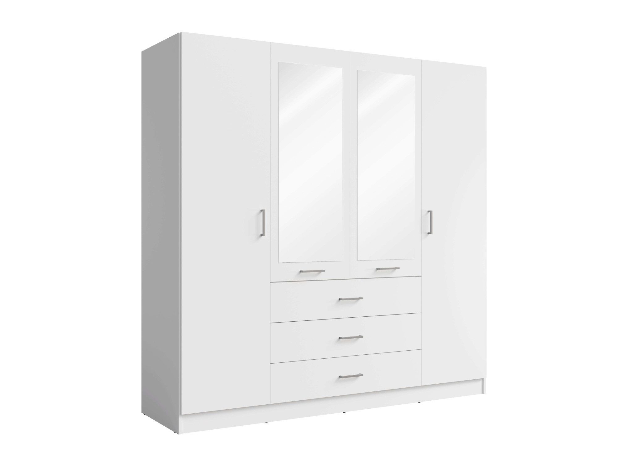 OTTO home Kleiderschrank Wäscheschrank mit 4 Drehtüren, silber Griffen, Maße B/H/T 200/200/58cm