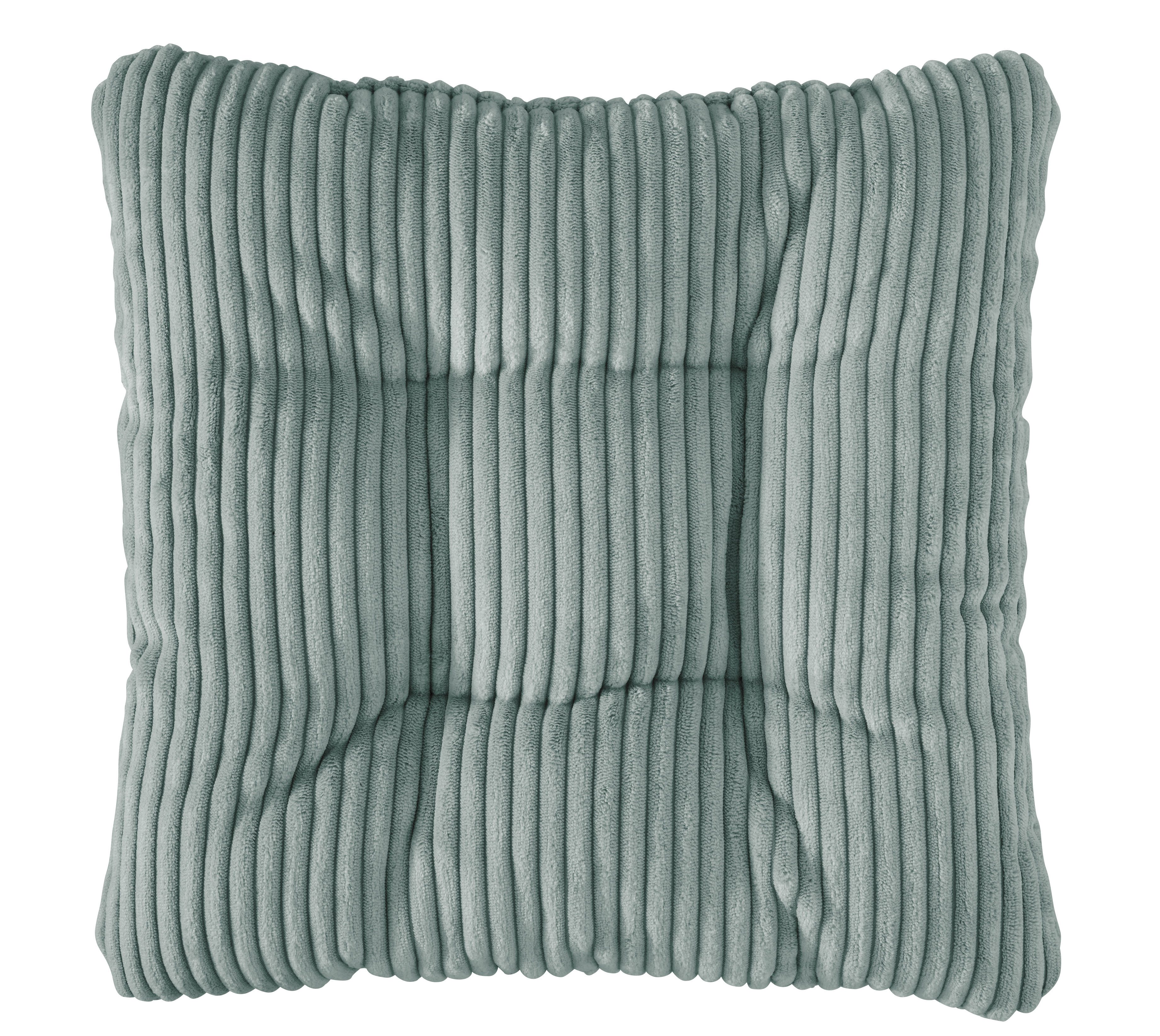 sleepling Sitzkissen in Cord-Optik, Stuhlkissen, Zierkissen, Dekokissen, aus weichem Möbelstoff, abriebfest, anschmiegsam, wendbar, 38 x 38 cm