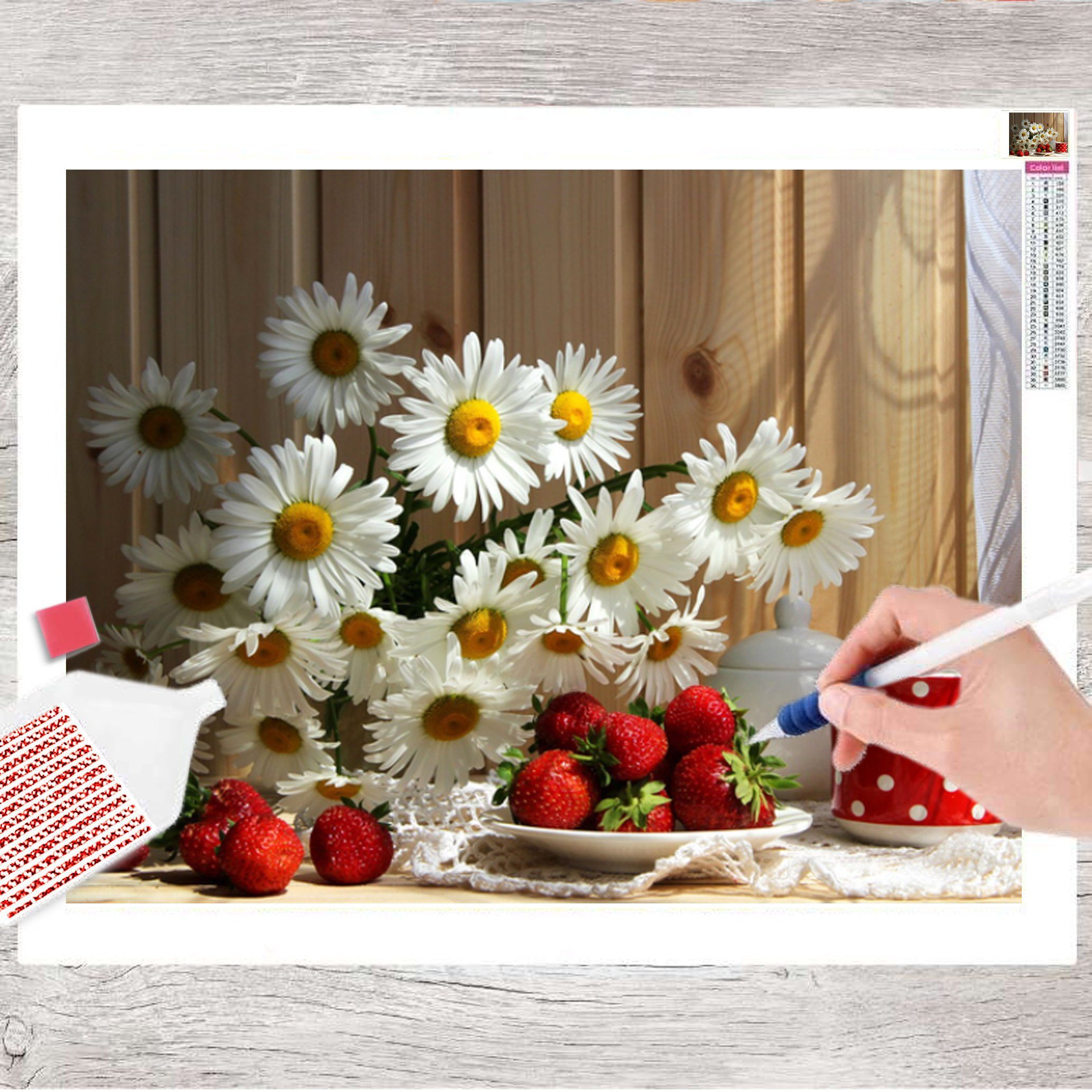 Kreativset GOLDEN Diamond Painting zubehör bilder Weihnachten(Gänseblümchen)