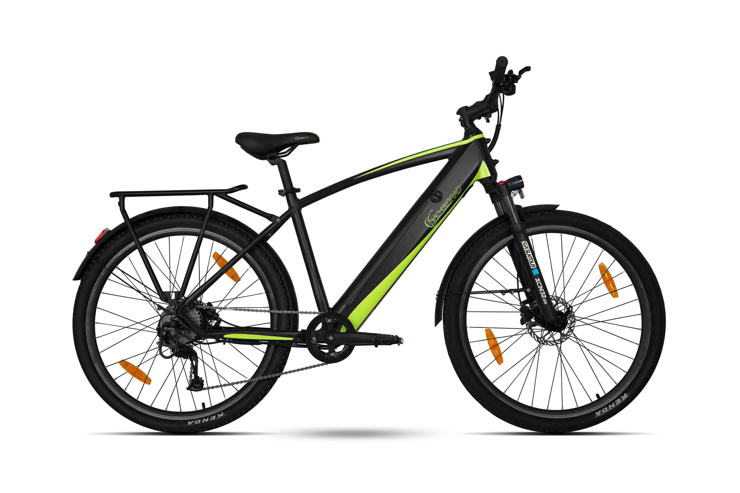 SachsenRAD E-Bike Trekkingrad R8T Flex III mit Gepäckträger, 9 Gang Shimano, Kettenschaltung, Heckmotor, 522 Wh