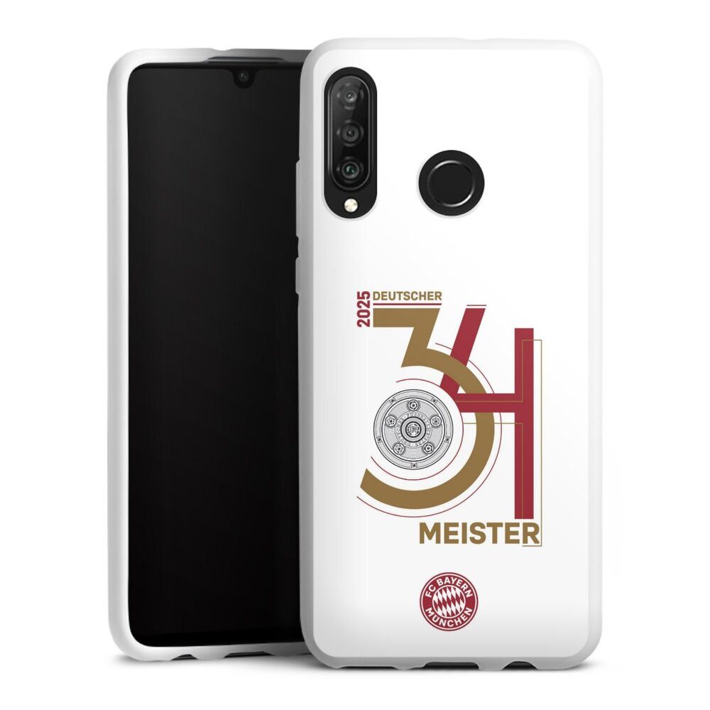 DeinDesign Handyhülle FC Bayern München Meister Offizielles Lizenzprodukt, Huawei P30 Lite Premium Silikon Hülle Bumper Case Handy Schutzhülle