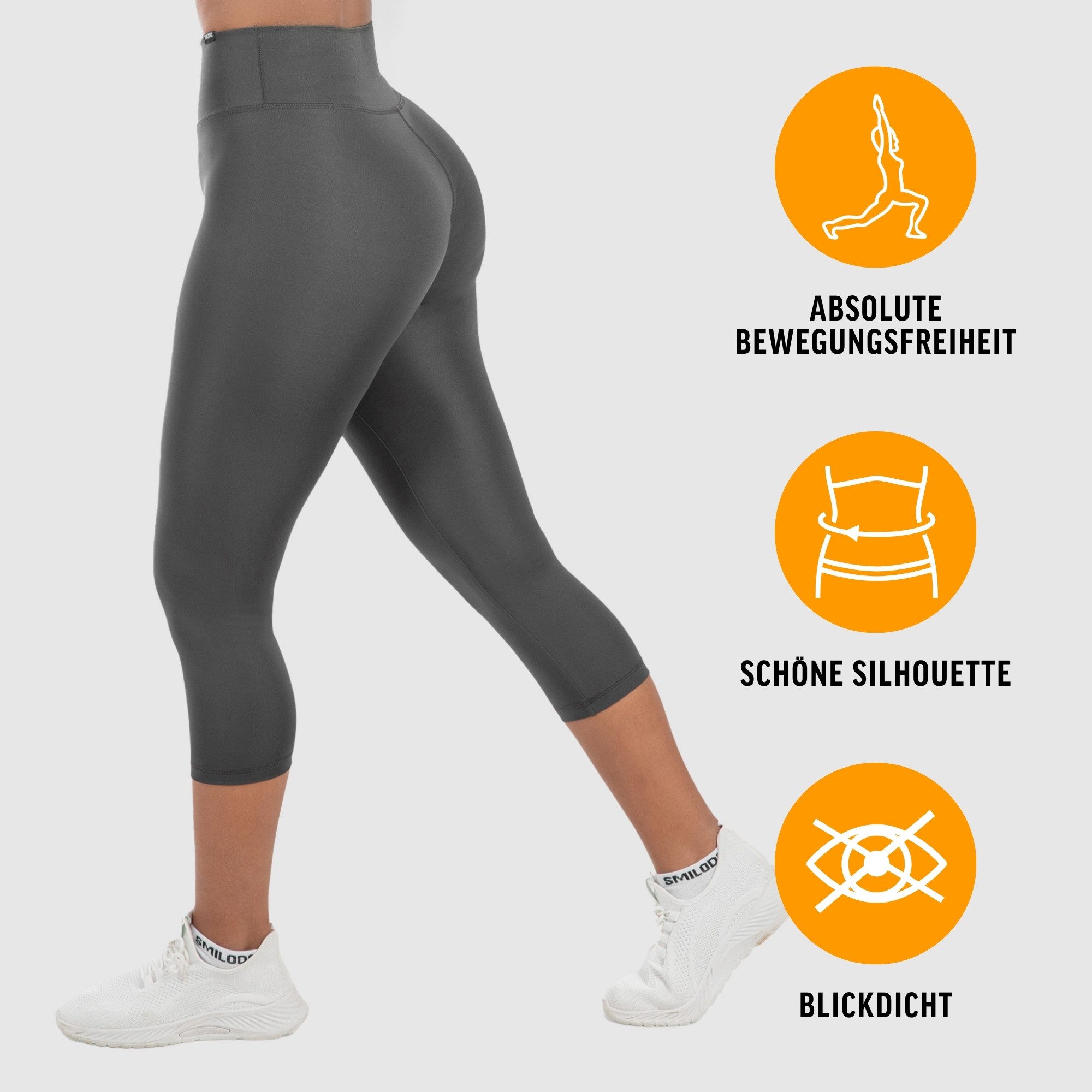 Smilodox Leggings Mirella, High Waist Capri-Leggings, weiches Stretch-Material Blickdichte 3/4 Sportleggings, Shape Fit Trainingshose, Yoga Freizeit