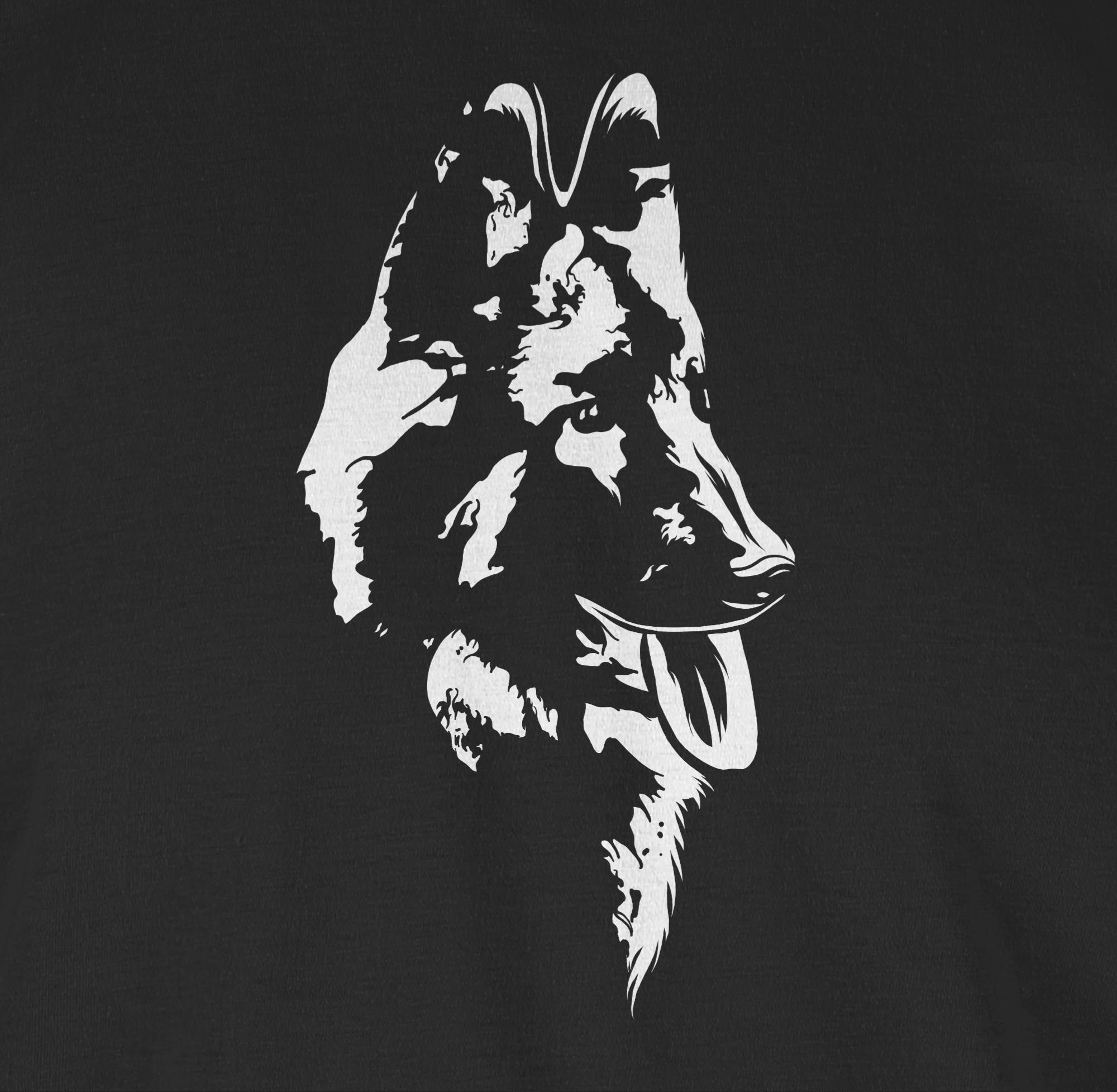 Shirtracer T-Shirt Schäferhund Weiß Schwarz Hundebesitzer für Geschenk 01