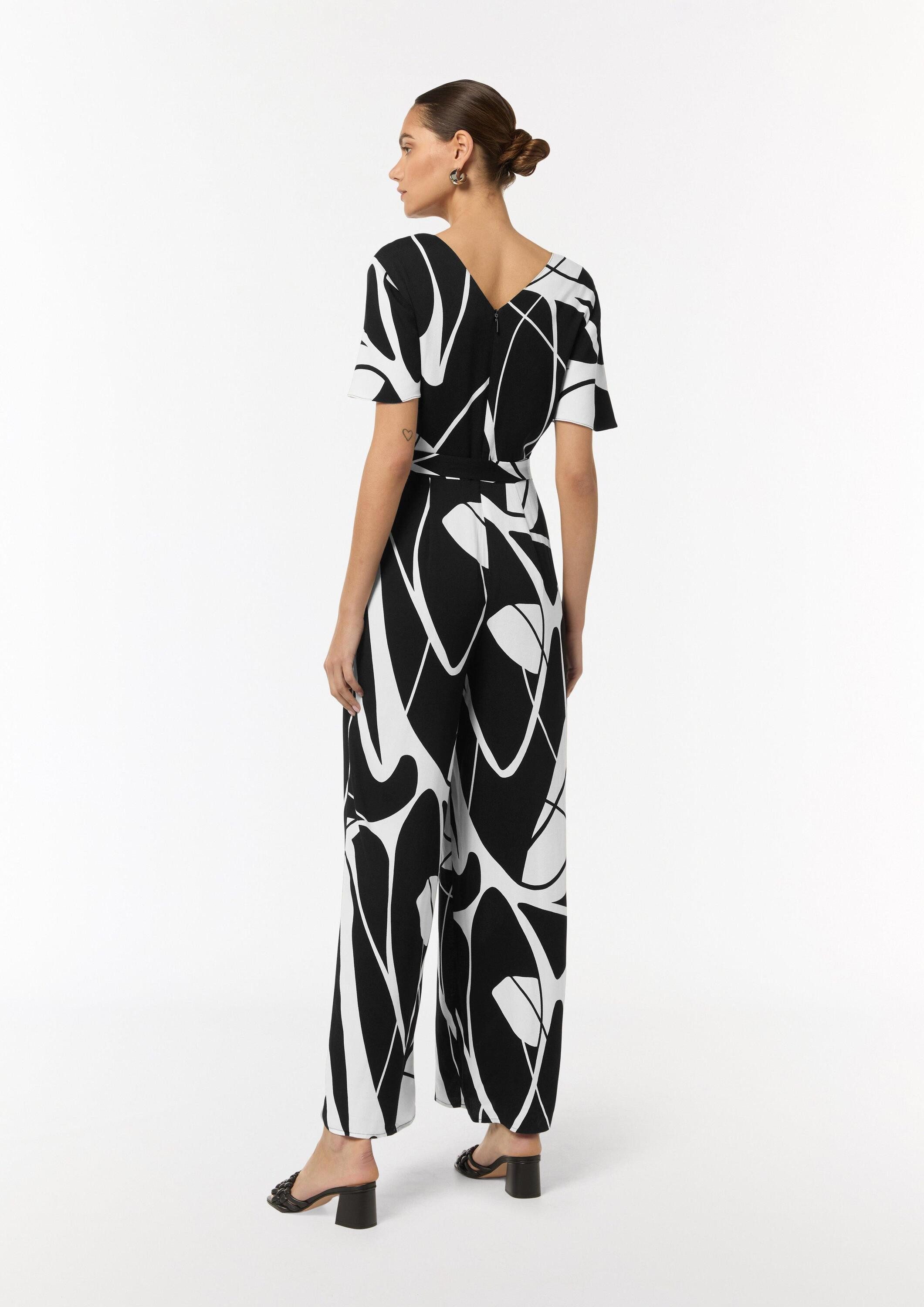 comma Jumpsuit Overall Overall mit Crêpestruktur