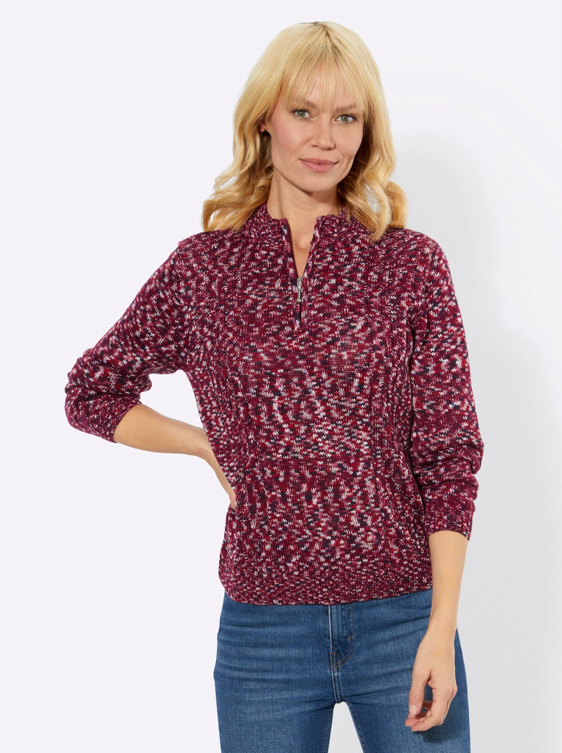 WITT WEIDEN Strickpullover bordeaux-meliert