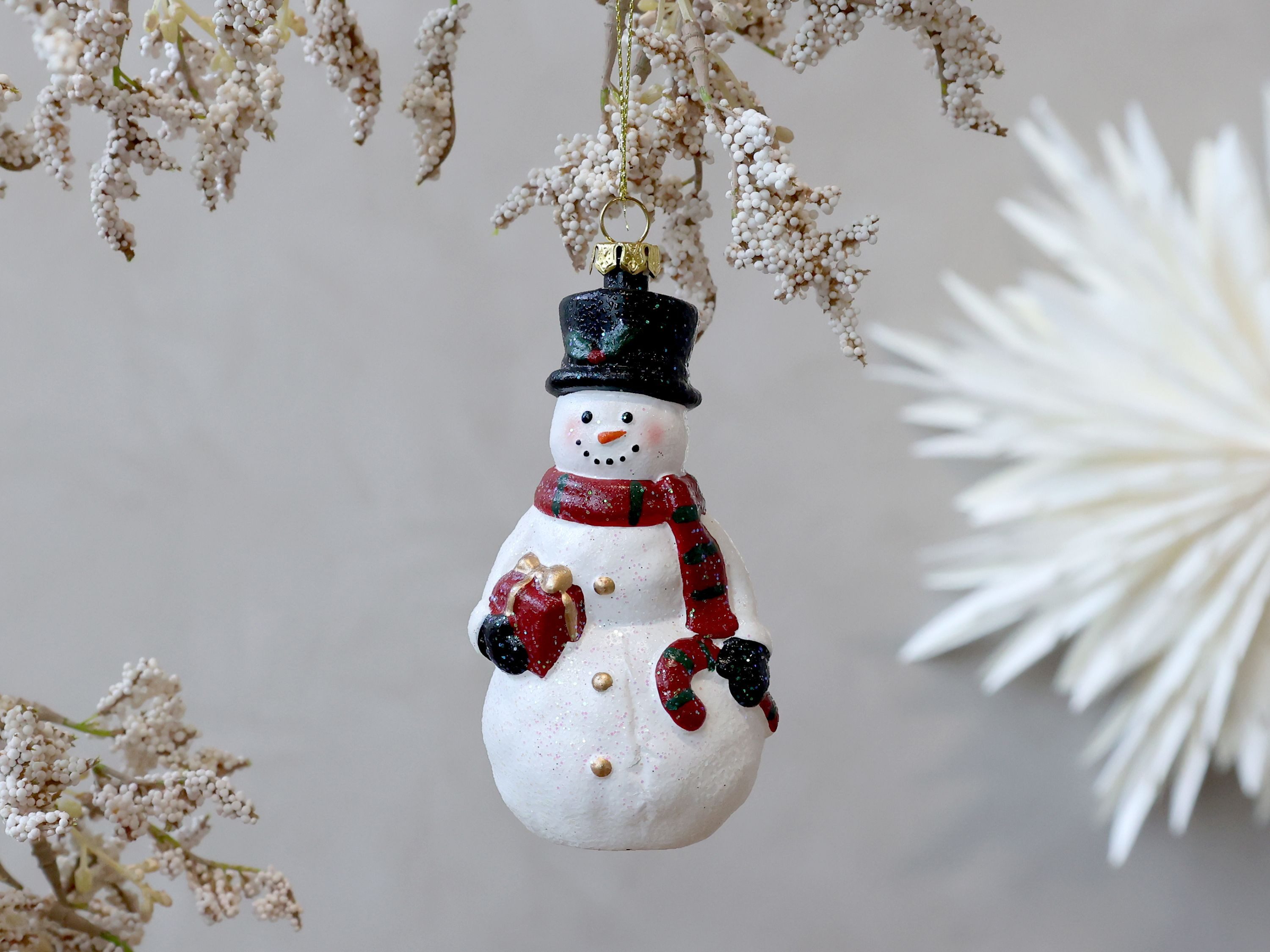 Chic Antique Christbaumschmuck Chic Antique - Weihnachtsschmuck Christbaumkugel Schneemann Weiß