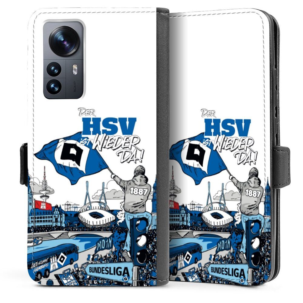 DeinDesign Handyhülle Hamburger SV Offizielles Lizenzprodukt Aufstieg, Xiaomi 12 5G Hülle Handy Flip Case Wallet Cover Handytasche Leder