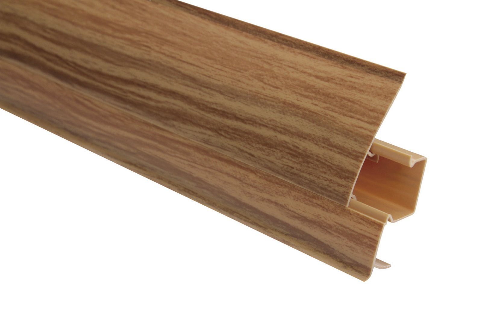 Lemal Sockelleiste, PVC 65x23mm - Fußleisten mit Kabelkanal - (30 Meter / 15 Leisten) Laminat Abschluss Bodenbelag