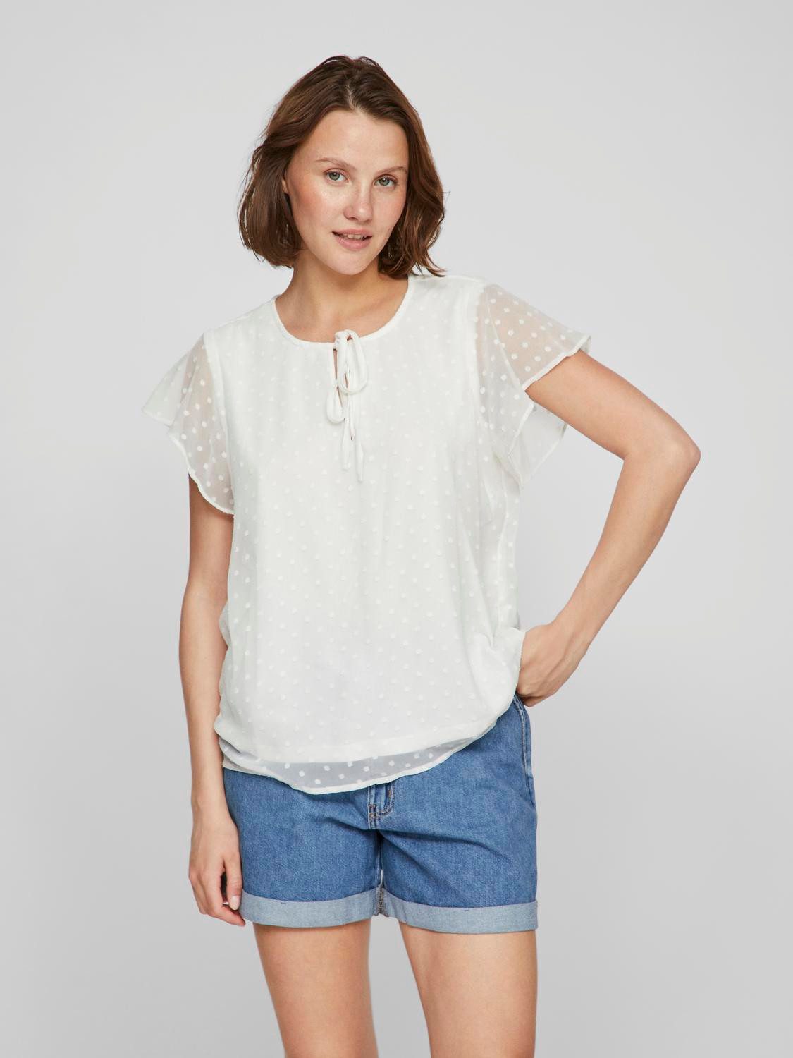 Vila Kurzarmshirt VIEDEE C/S V-NECK TOP günstig online kaufen