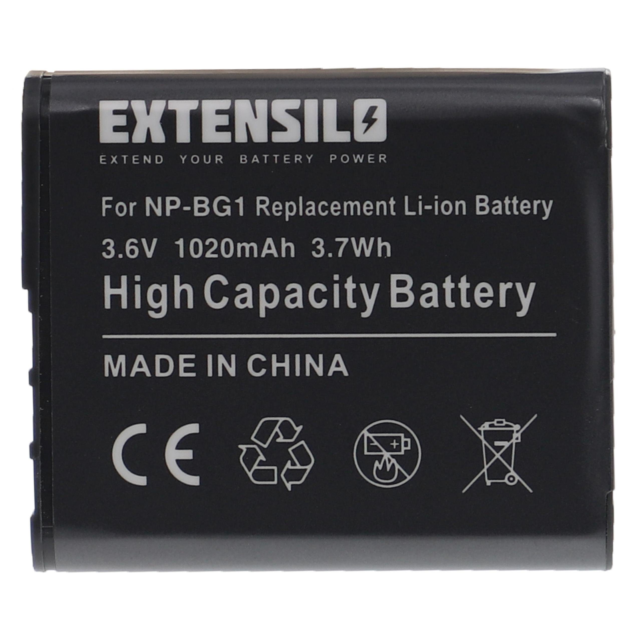 Extensilo Ersatz für Sony NP-BG1, NP-FG1 für Kamera-Akku Li-Ion 1020 mAh (3,6 V)