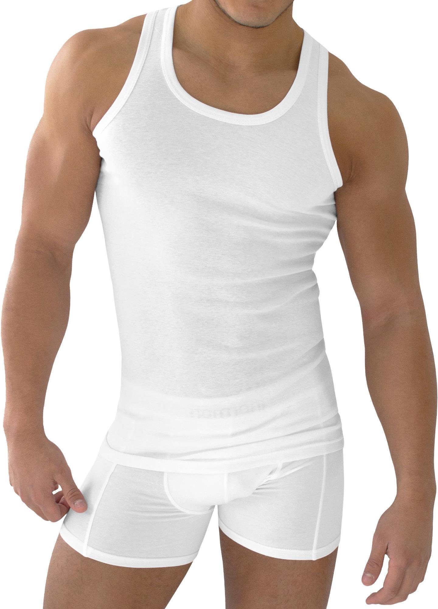 normani Unterhemd Weiß Feinrippung mit 5 Stück Herren-Unterhemd Feinripp