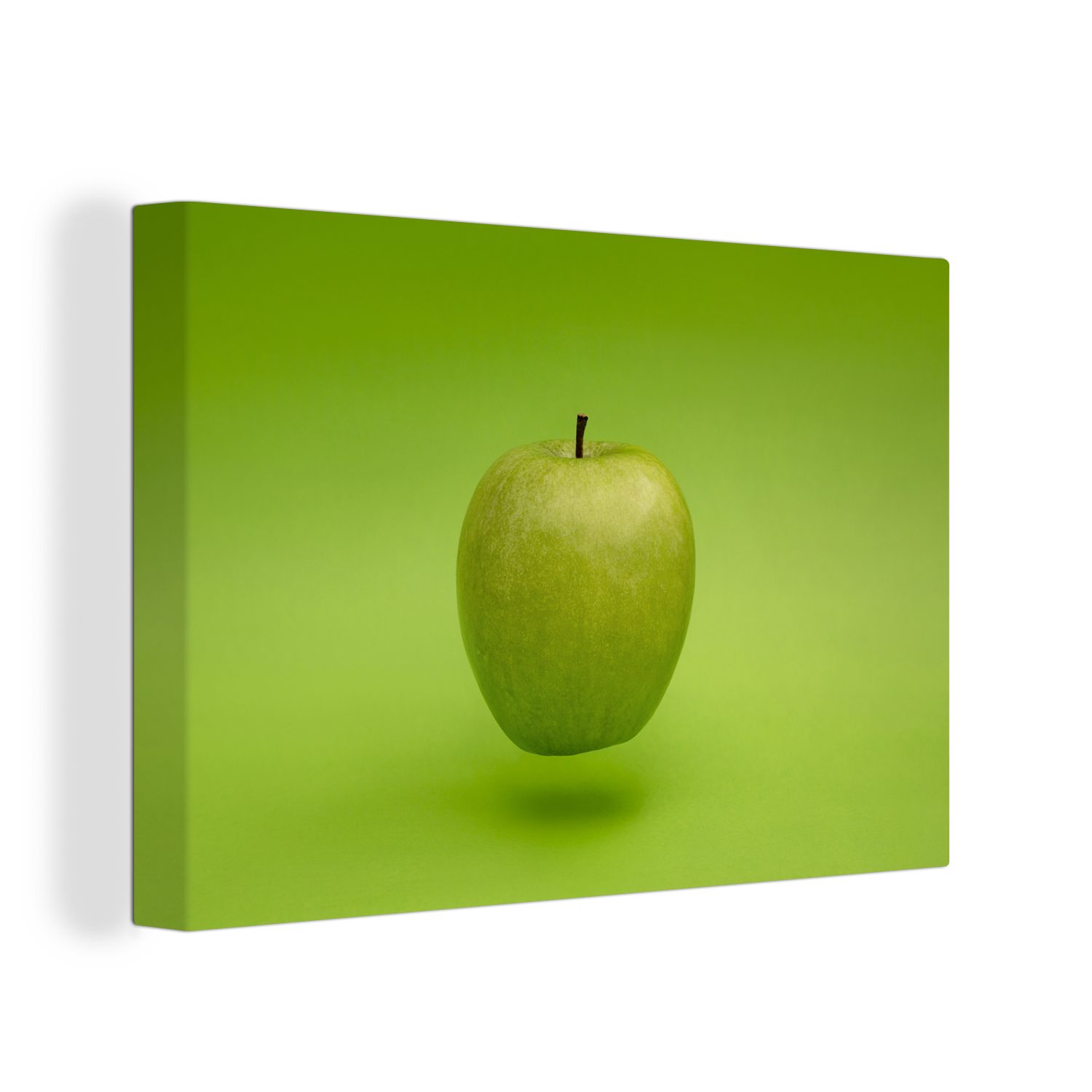 OneMillionCanvasses® Leinwandbild Obst - Apfel - Grün, (1 St), Wandbild Leinwandbilder, Aufhängefertig, Wanddeko, 30x20 cm