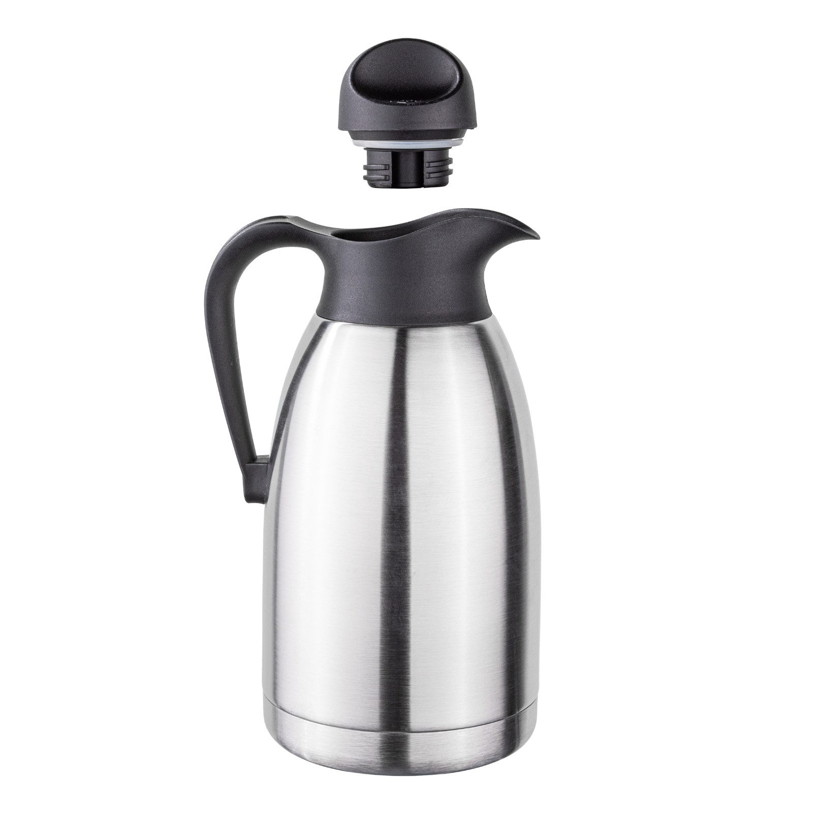 Haushalt International Kaffeekanne Isolierkanne Teekanne 2L Edelstahl Kunststoff 26cm, (Stück, 1-St., Packung), Ø 13,5cm, Doppelwandig, Drehverschluss, 2 Liter