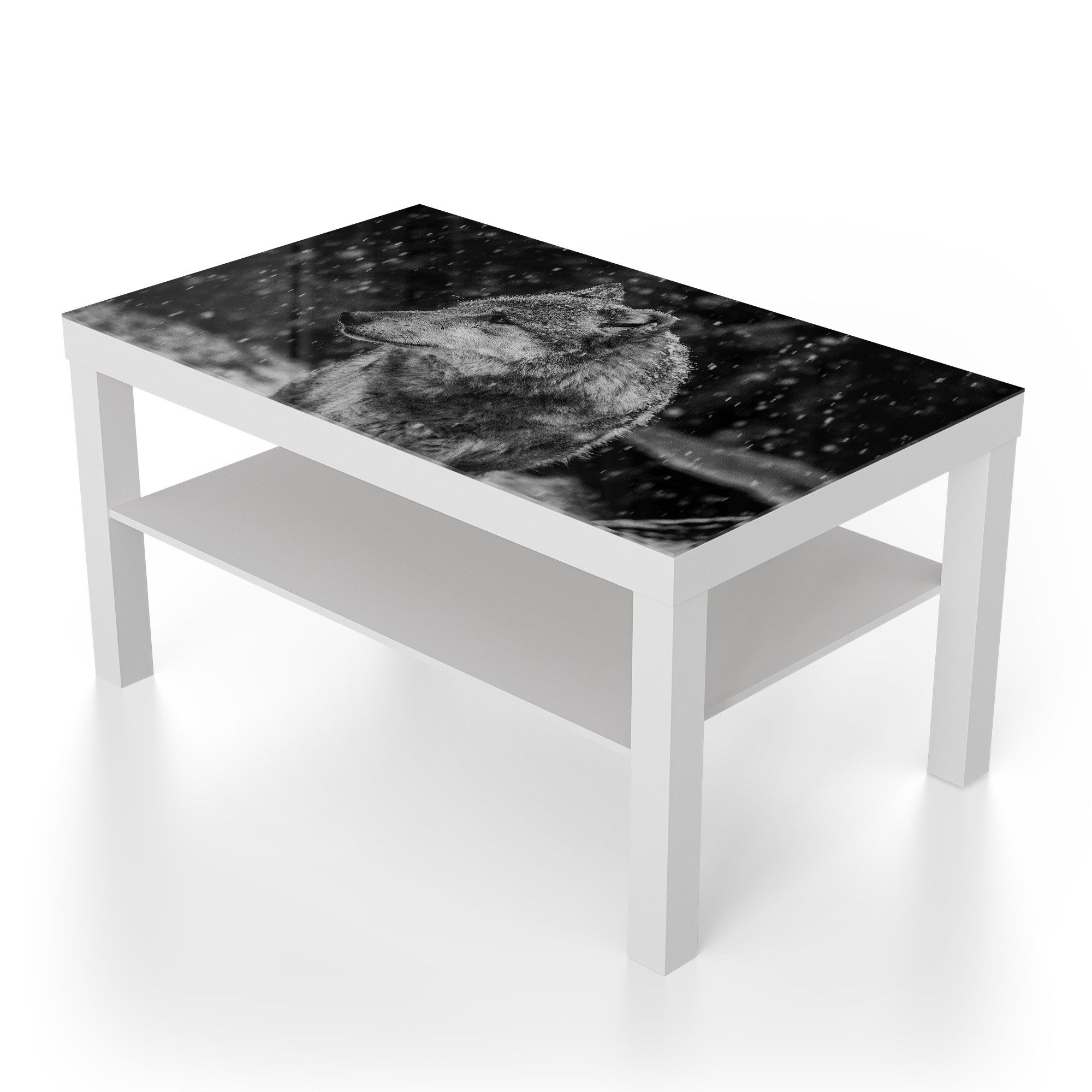 DEQORI Couchtisch 'Winterwächter', Glas Beistelltisch Glastisch modern