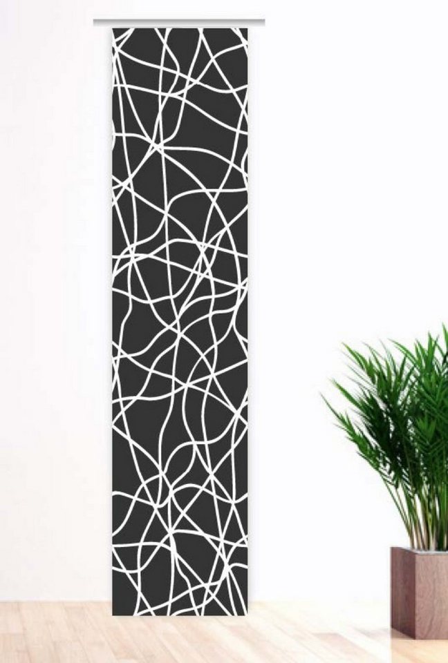 Schiebegardine Moderna lines black – Flächenvorhang HxB 260x60 cm - B-line,  gardinen-for-life
