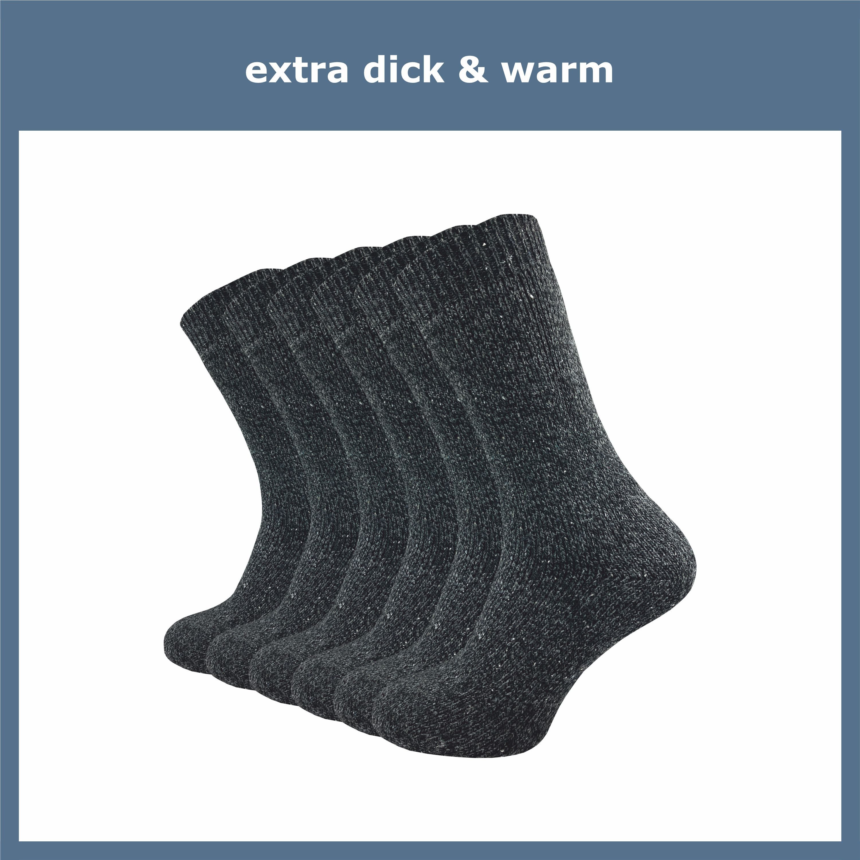 GAWILO Norwegersocken mit Wolle für Herren - warme Thermosocken für den Winter (6 Paar) Robuste, dicke Socken für warme Füße an kalten Tagen