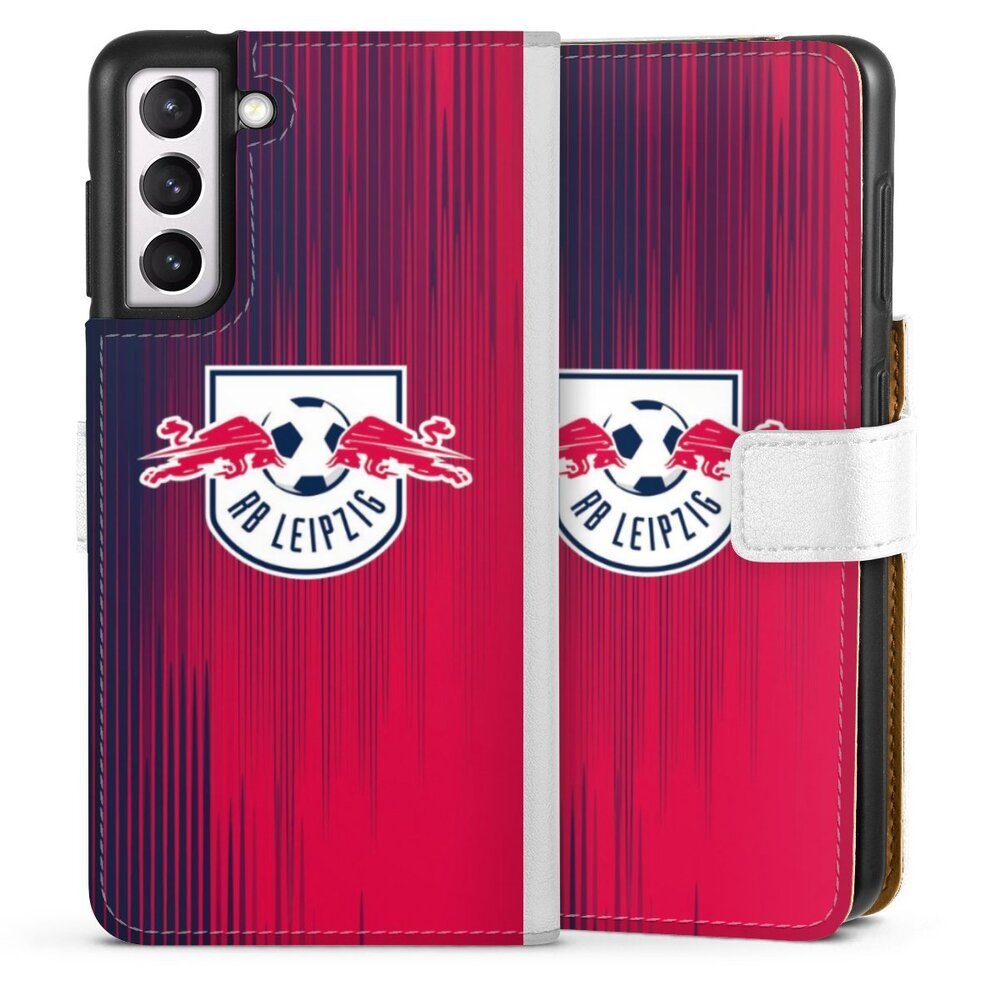 DeinDesign Handyhülle Wappen RB Leipzig Offizielles Lizenzprodukt RB Leipzig Blau Rot, Samsung Galaxy S21 5G Hülle Handy Flip Case Wallet Cover