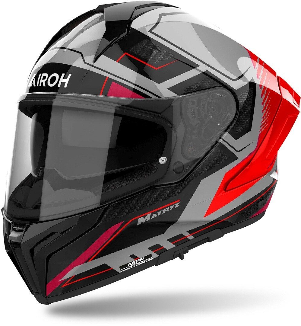 Airoh Motorradhelm Matryx Rocket Helm, vorbereitet für Kommunikationssystem,Notfallsystem-Polsterung (EQ