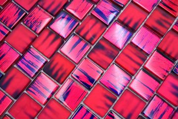 Mosani Mosaikfliesen Mosaik Fliese Glasmosaik Crystal Milchglas pink klar matt