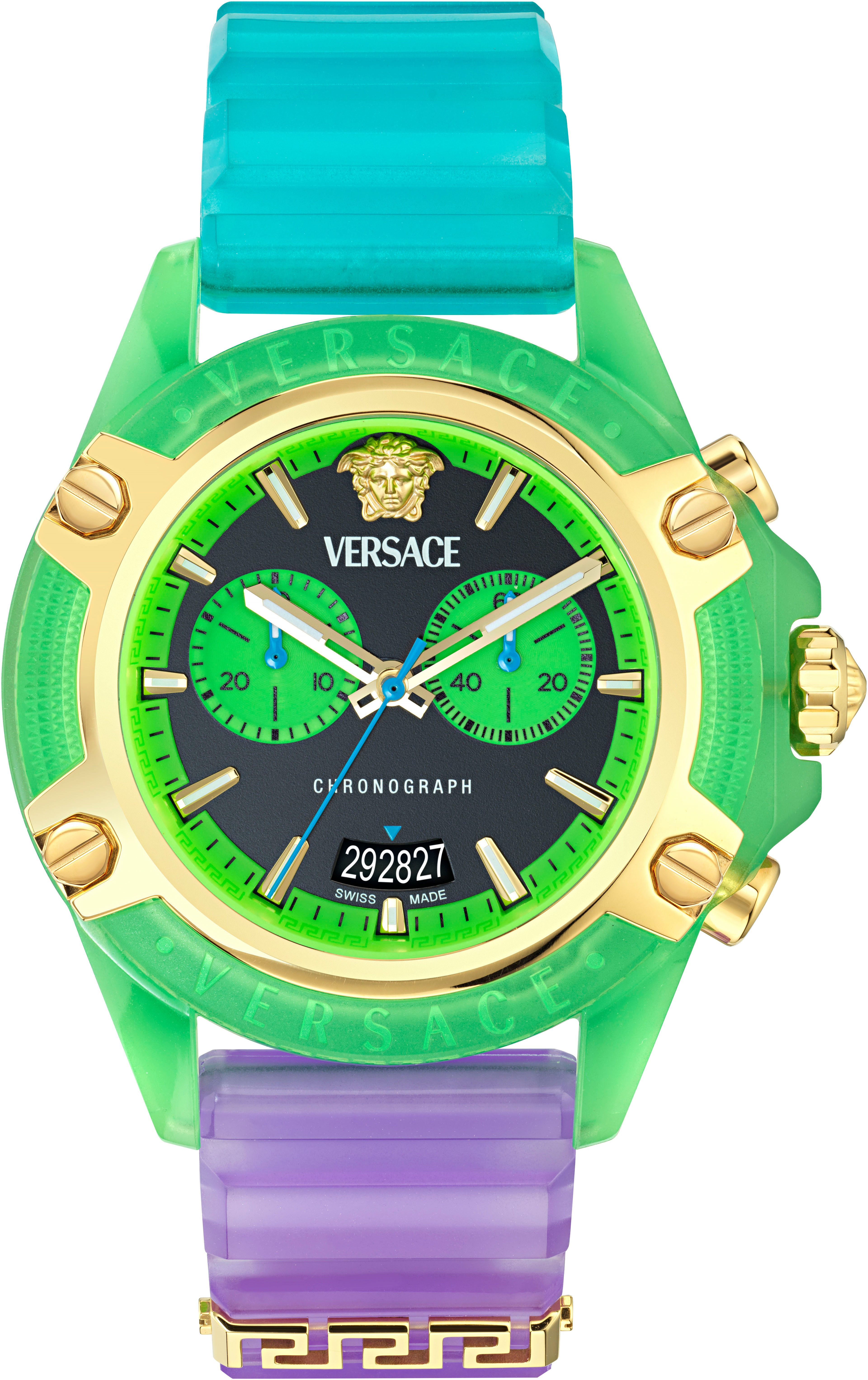 Versace Chronograph ICON ACTIVE VE8P00524, Quarzuhr, Armbanduhr, Damenuhr, Herrenuhr, Swiss Made, Polyurethanband