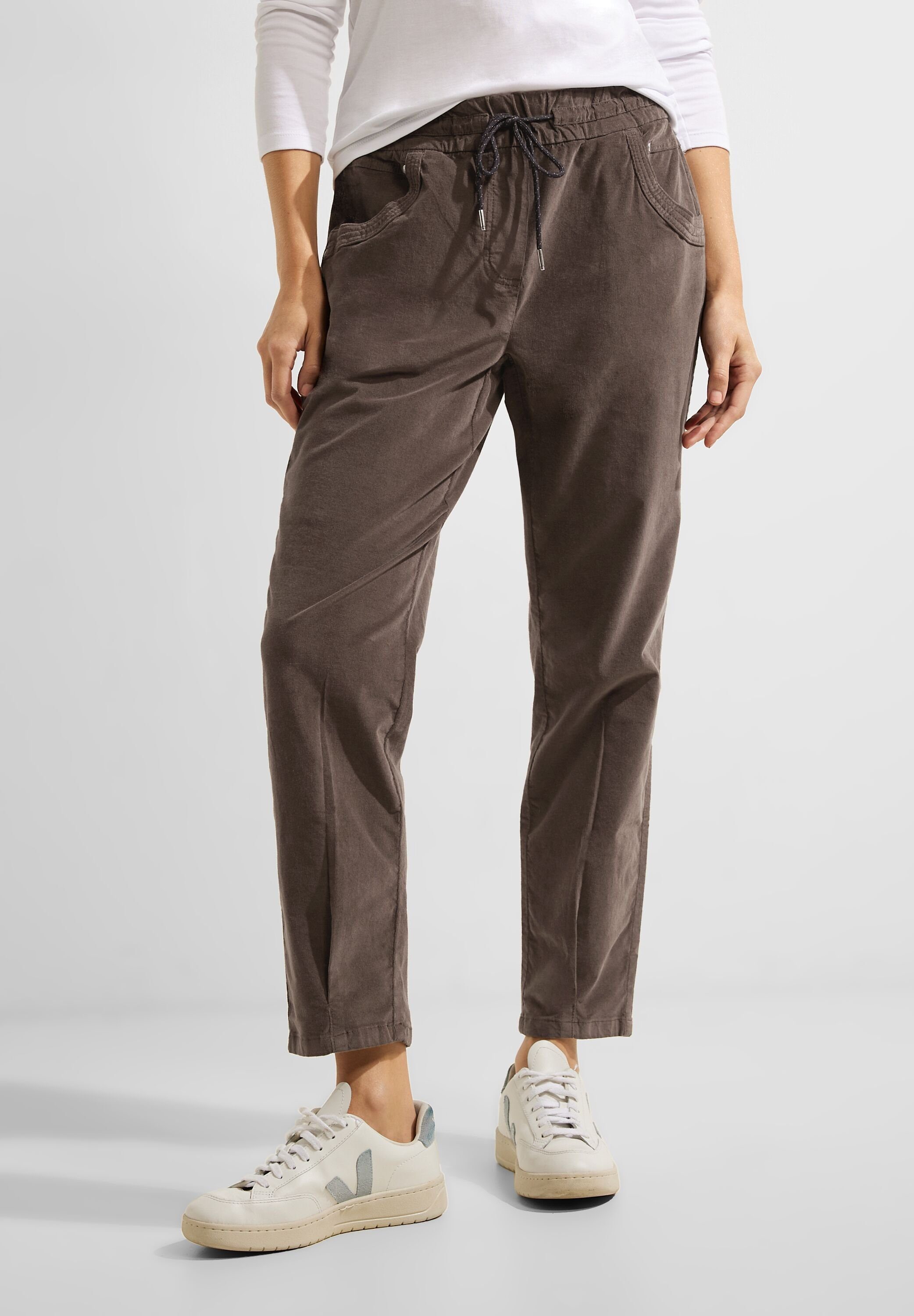 Cecil Cordhose Middle Waist sporty taupe