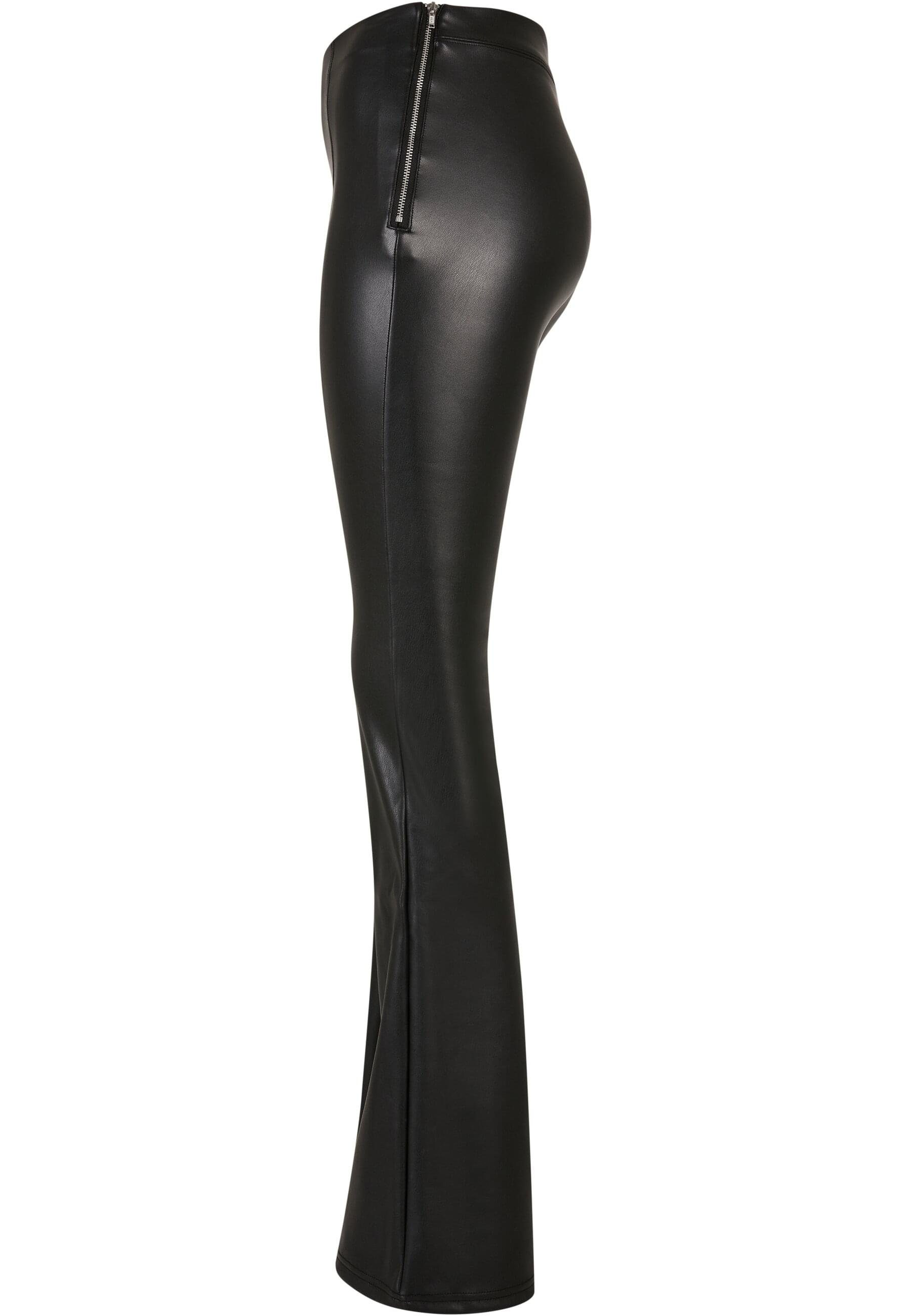 URBAN CLASSICS Stoffhose Urban Classics Damen Ladies Synthetic Leather Flared Pants (1-tlg)