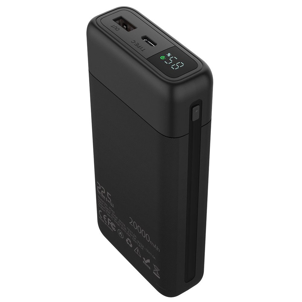 BLiTZWOLF BW-P22 P044 Powerbank 20000 mAh, Tragbare Schnelllade-Powerbank mit LED-Anzeige und Dual-Ausgang
