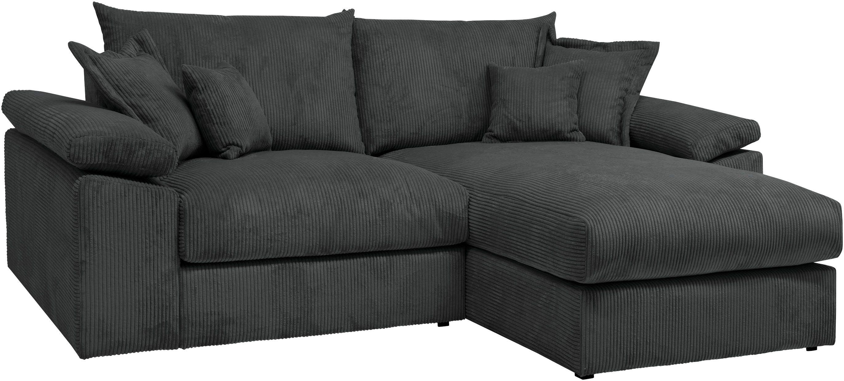 Home affaire Ecksofa Soft&Cosy XL L-Form, B: 246 cm - OTTO. Verlässliche Qualität., Mega-Sofa, Cord oder Chenille-Struktur, mit Federkern & 4 Zierkissen