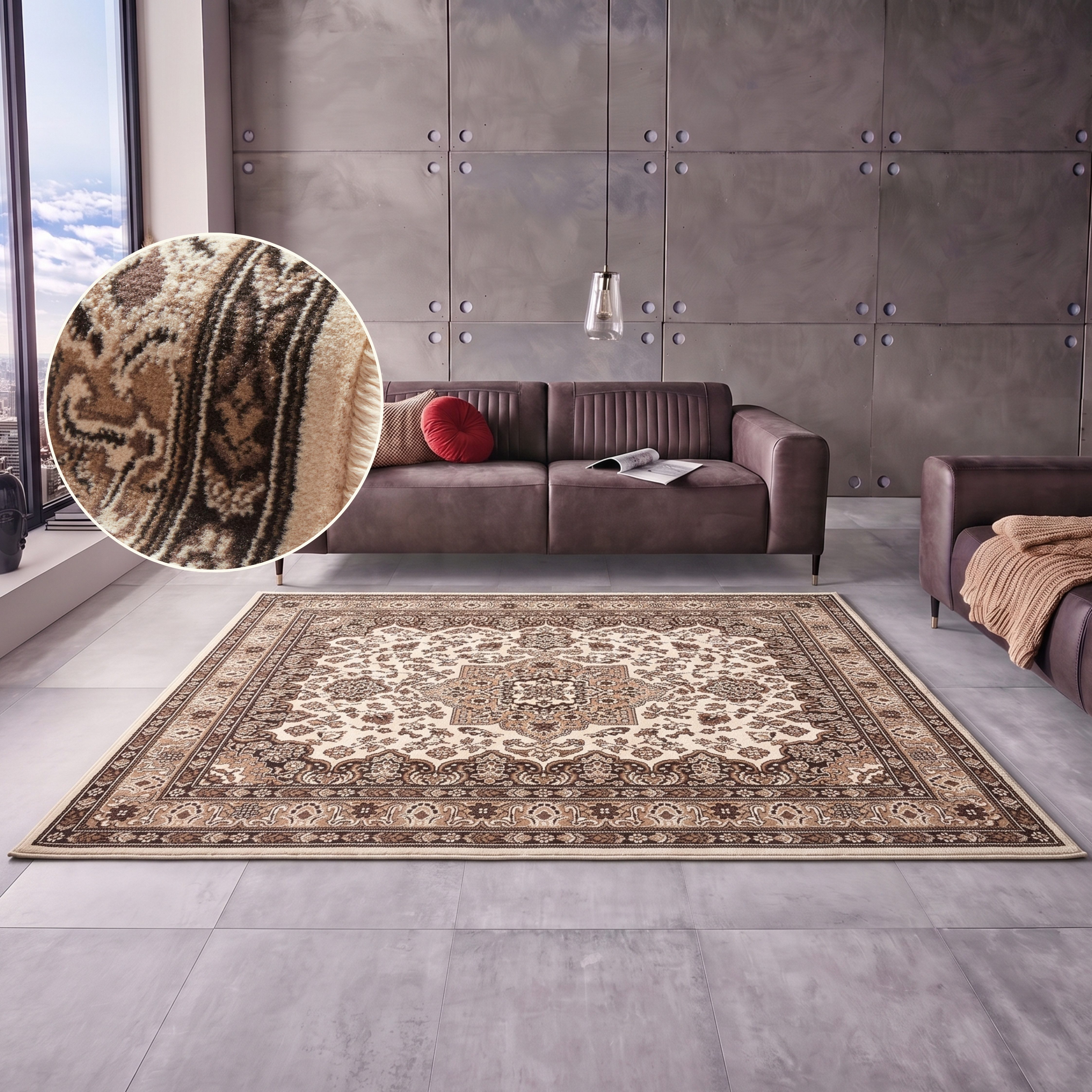 HANSE Home Teppich Parun Täbriz, rechteckig, Höhe: 9 mm, Kurzflor, Orient, Läufer, Vintage, Esszimmer, Wohnzimmer, Flur