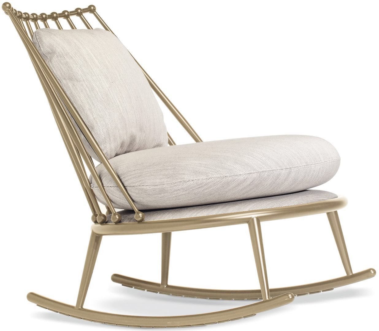 Xlmoebel Schaukelstuhl Gepolsterter Lounge Sessel mit Metallgestell und Schaukelfunktion, Hergestellt in Europa