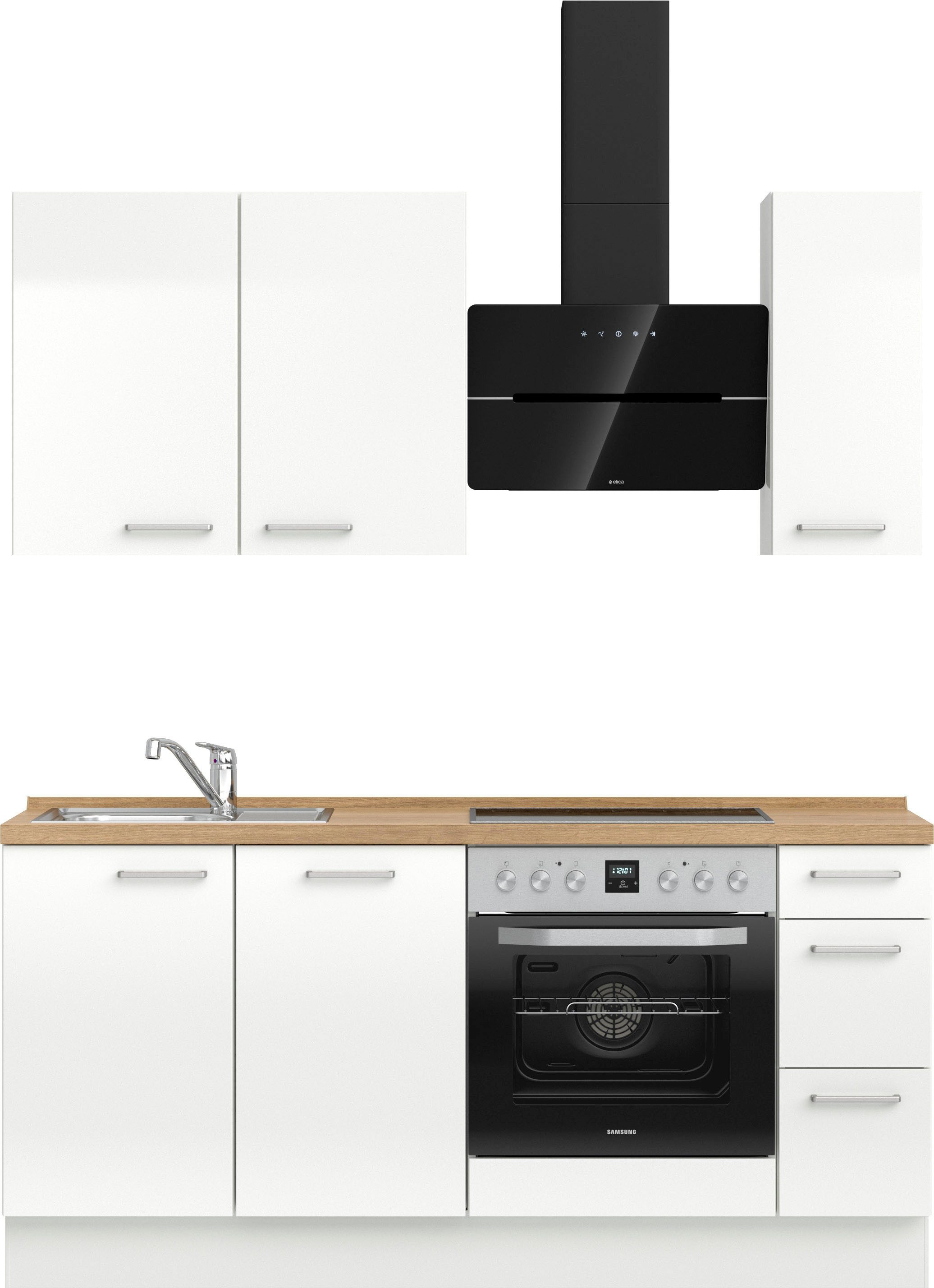 nobilia® Кухниzeile "Flash II", vormontiert, Ausrichtung wählbar, Breite 180 cm, wahlw. mit E-Geräten