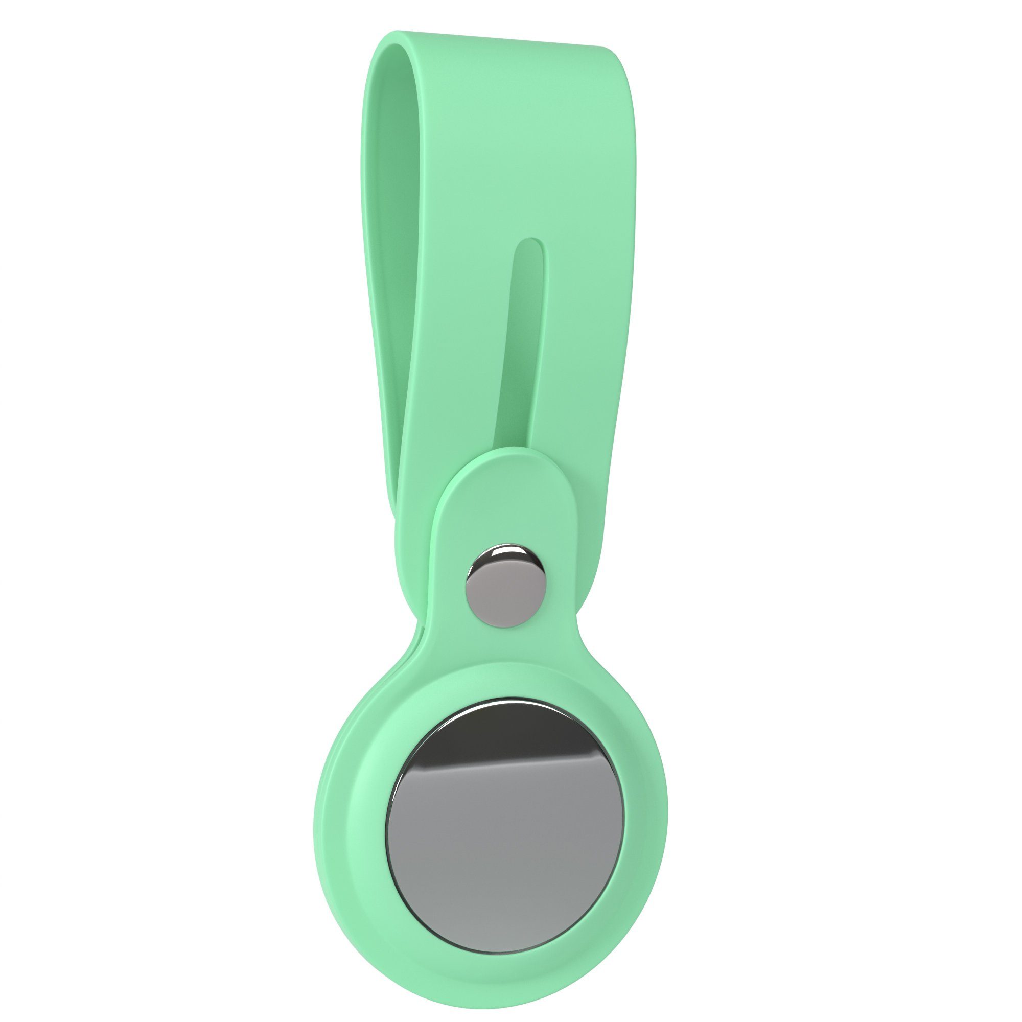 EAZY CASE Schlüsselanhänger Anhänger Hülle Silikon mit Grün Schlaufe Tracker Apple Case Airtags mit Schutzhülle kompatibel AirTag
