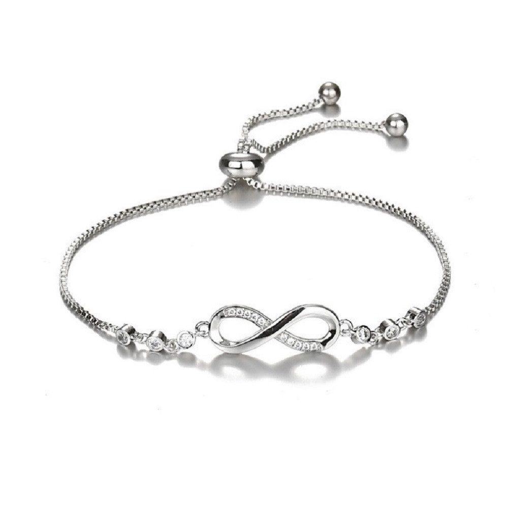 PANDACHARMS Silberarmband Infinity mit Steinen, 925 günstig online kaufen
