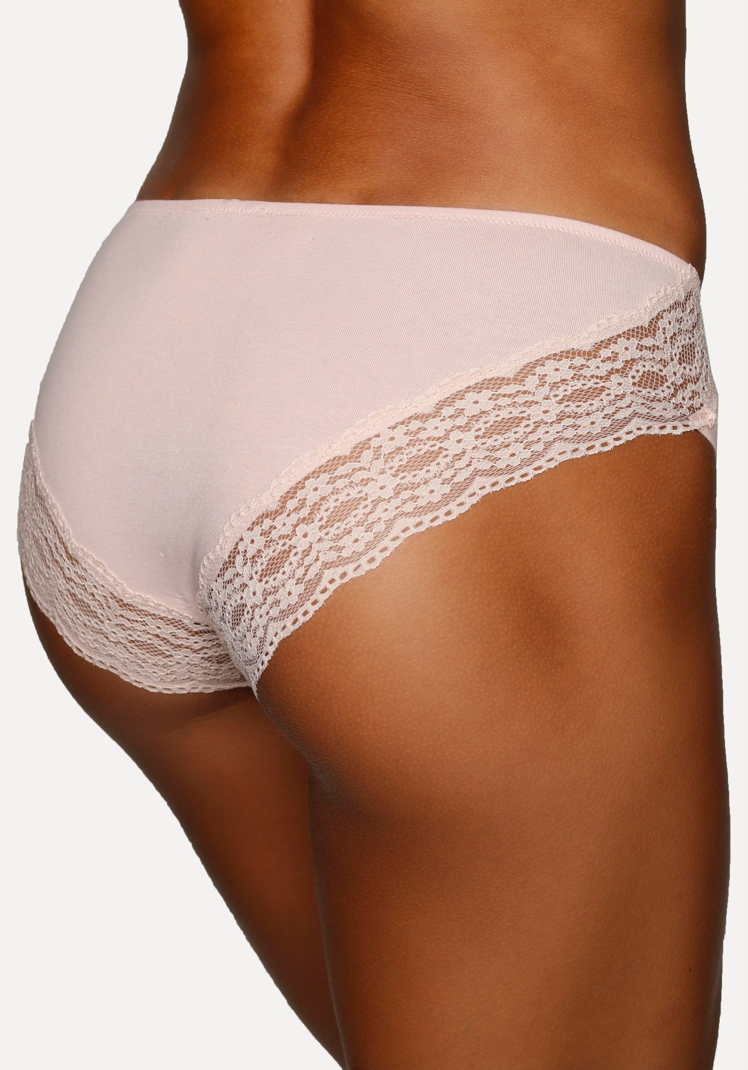 Vivance by Lascana Jazz-Pants Slips (3er-Pack) aus elastischer Baumwolle mit floraler Spitze